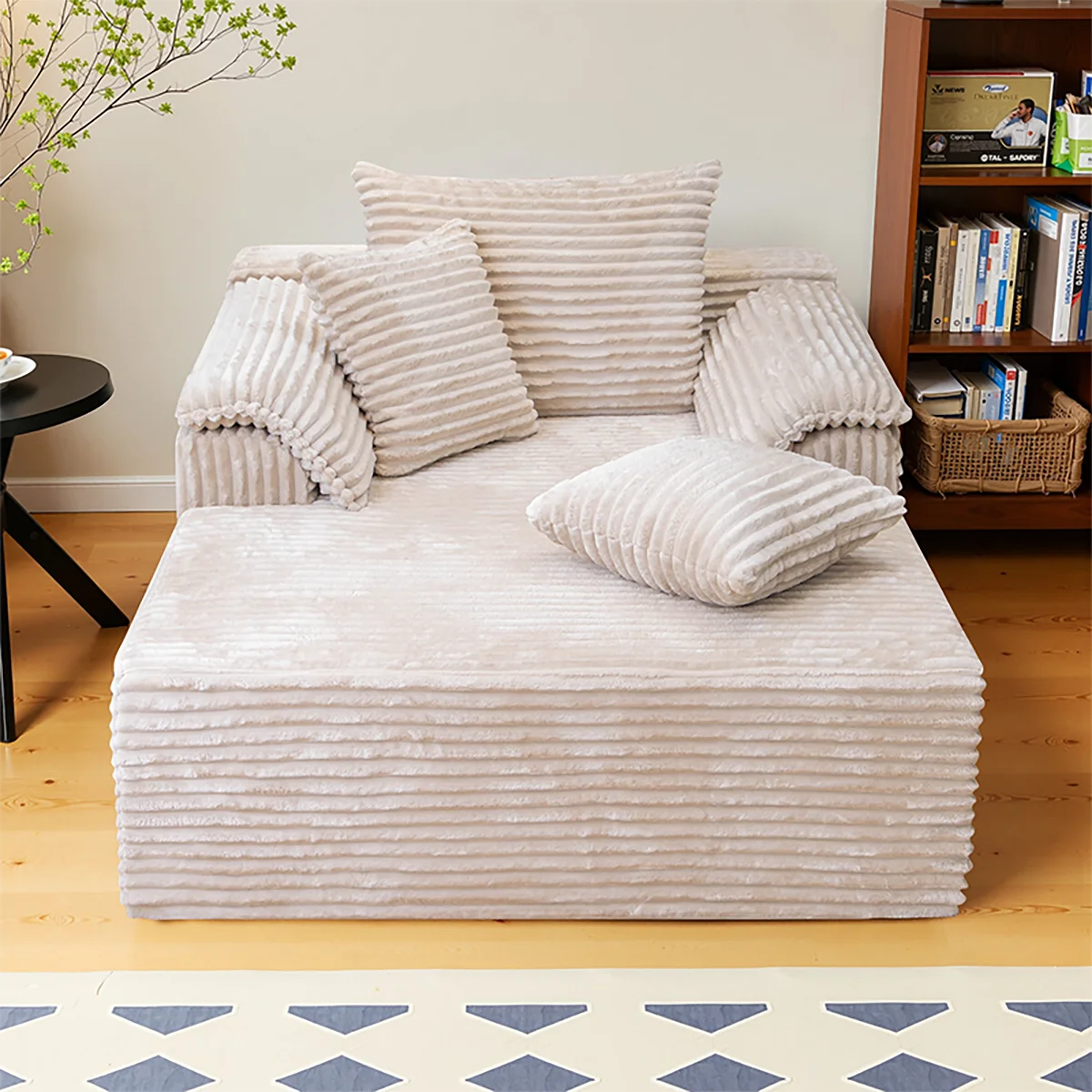 Minimalist Single Sofa Bed For Living Room Bedroom Cushions Included