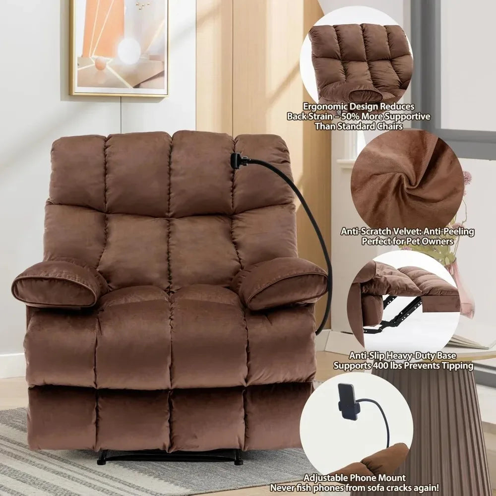 CHENGWEI Oversized Recliner Chair for Adults 400 Lbs Heavy Duty