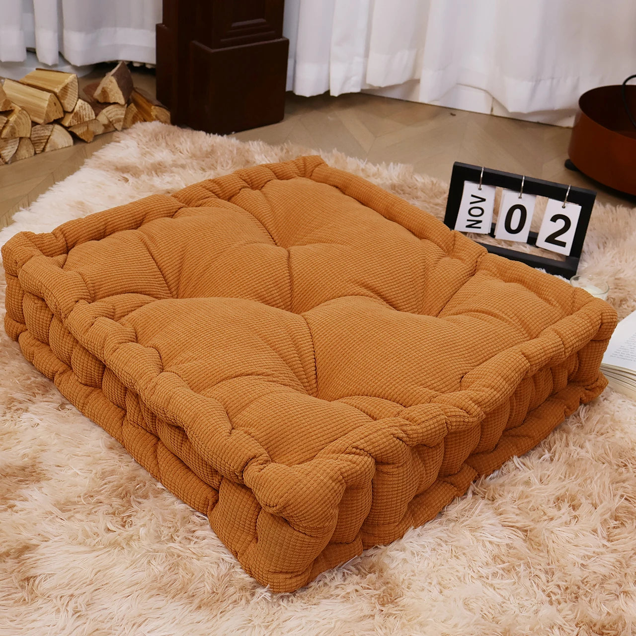 Square Intelligent Design Memory Floor Pillow for Meditation and Yoga
