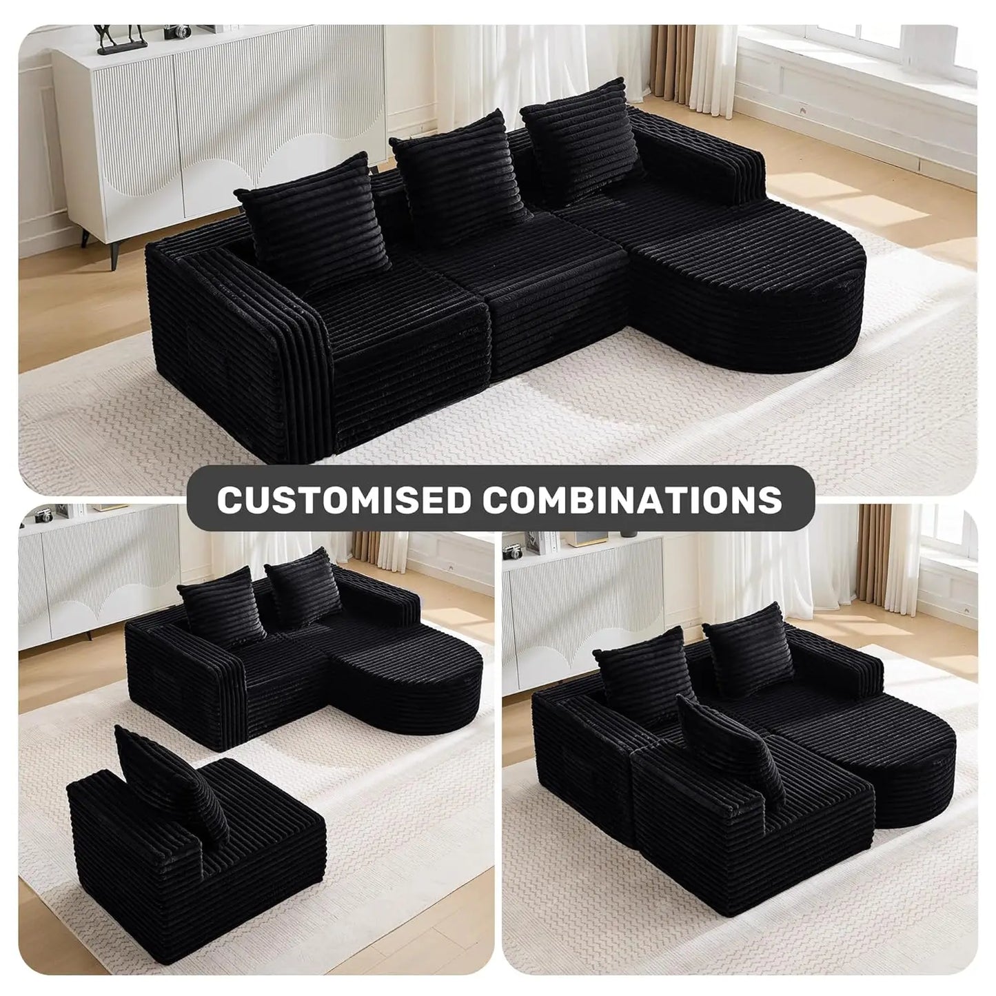 Cloud Couch Modular Sectional Sofa With Chaise And Pillows