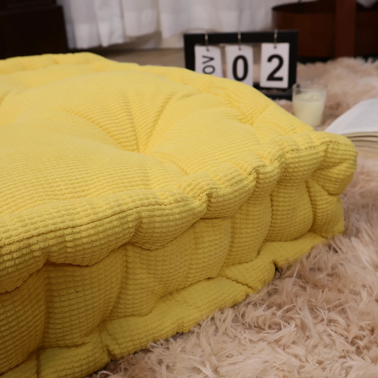 Square Intelligent Design Memory Floor Pillow for Meditation and Yoga
