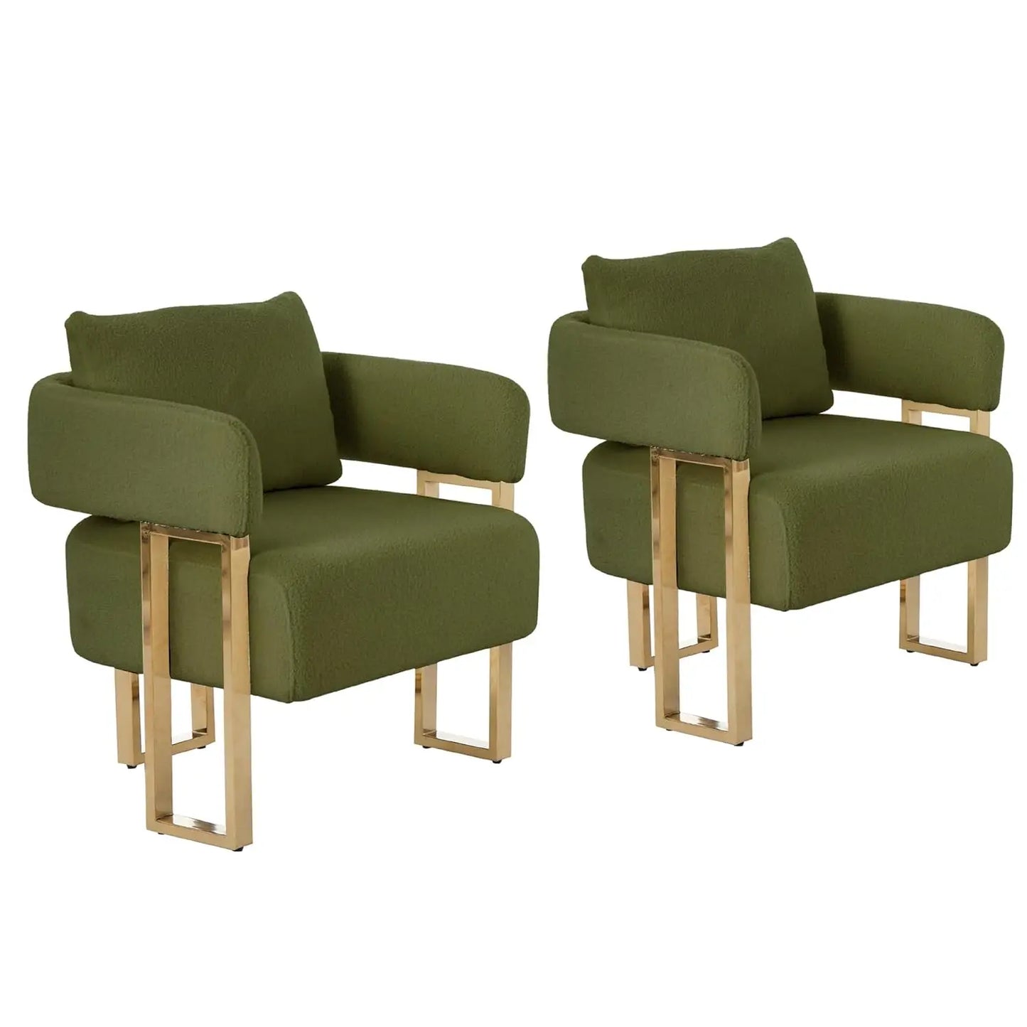 Modern Barrel Accent Chairs Upholstered Set Of Two
