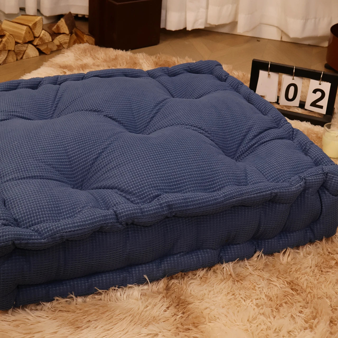 Square Intelligent Design Memory Floor Pillow for Meditation and Yoga