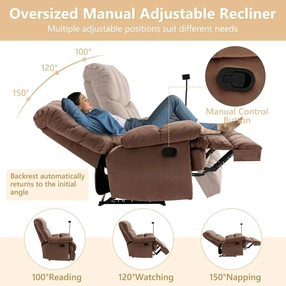 CHENGWEI Oversized Recliner Chair for Adults 400 Lbs Heavy Duty