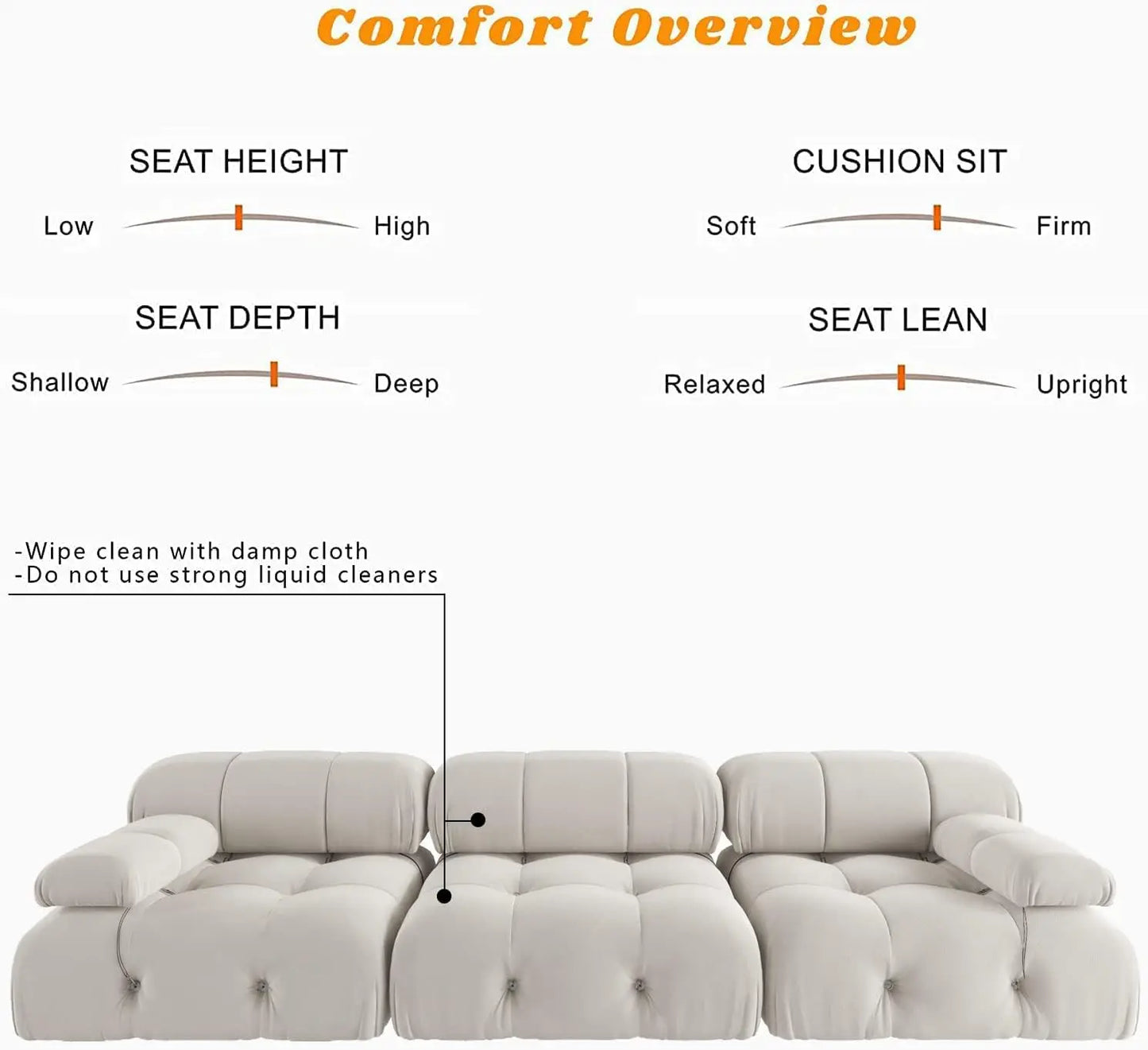 Sdorens Modern Minimalist Velvet Modular Sectional Sofa Set