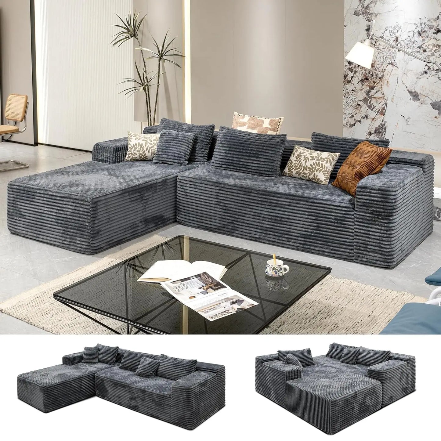 Cloud Sectional Sofa With L Shaped Chaise Modern Modular Design