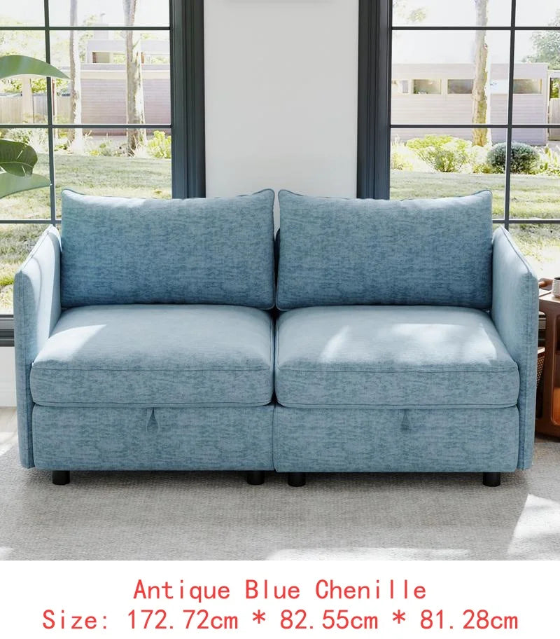 Modular Sectional Sofa Set With Storage 3 Seater Loveseat Chair