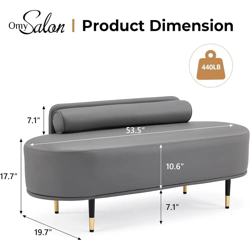 LISM Waiting Room Bench With Low Back Leather Upholstery