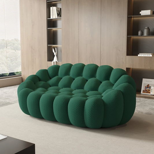 Sdorens Modern Curved Boneless Sofa Loveseat Couch 3D Knitted Fabric