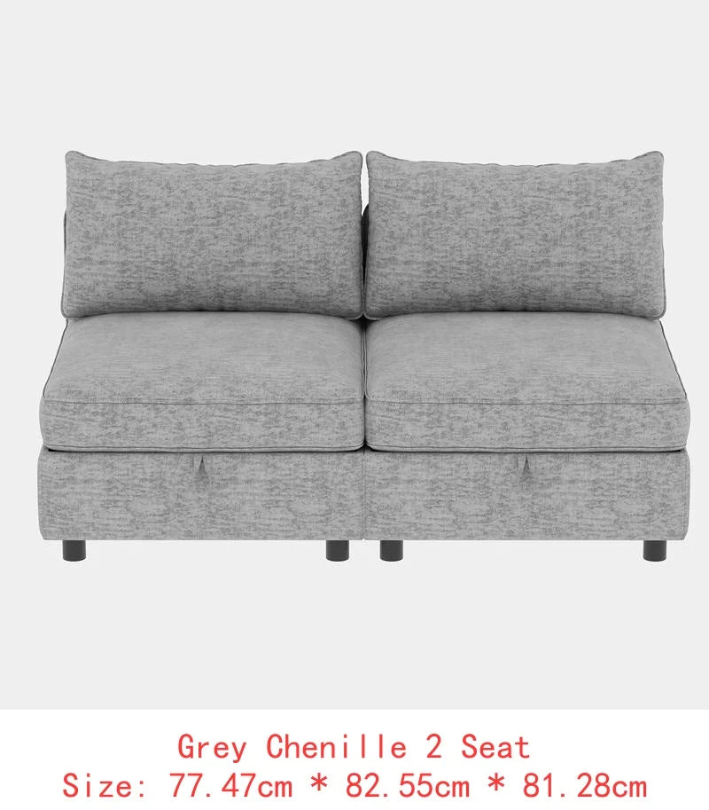 Modular Sectional Sofa Set With Storage 3 Seater Loveseat Chair