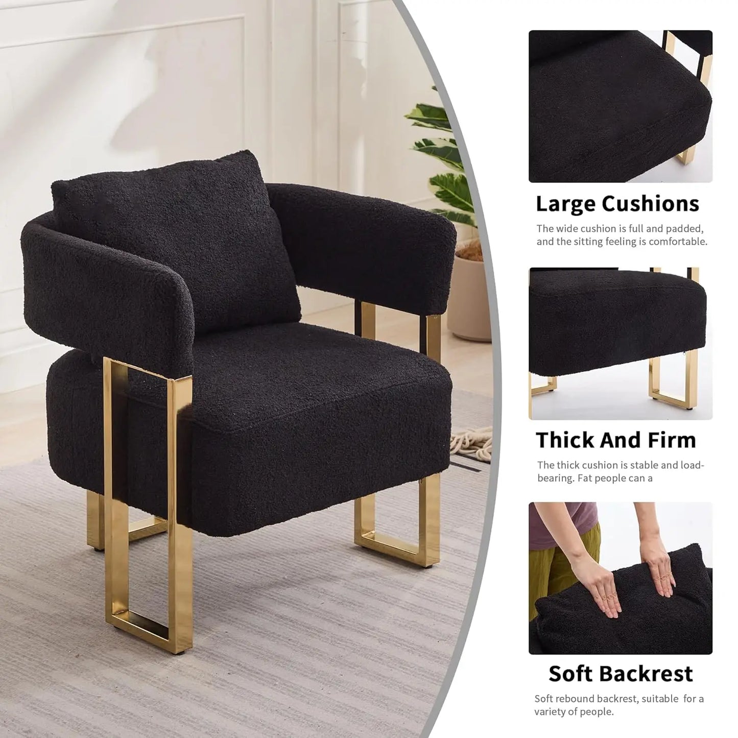 Modern Barrel Accent Chairs Upholstered Set Of Two
