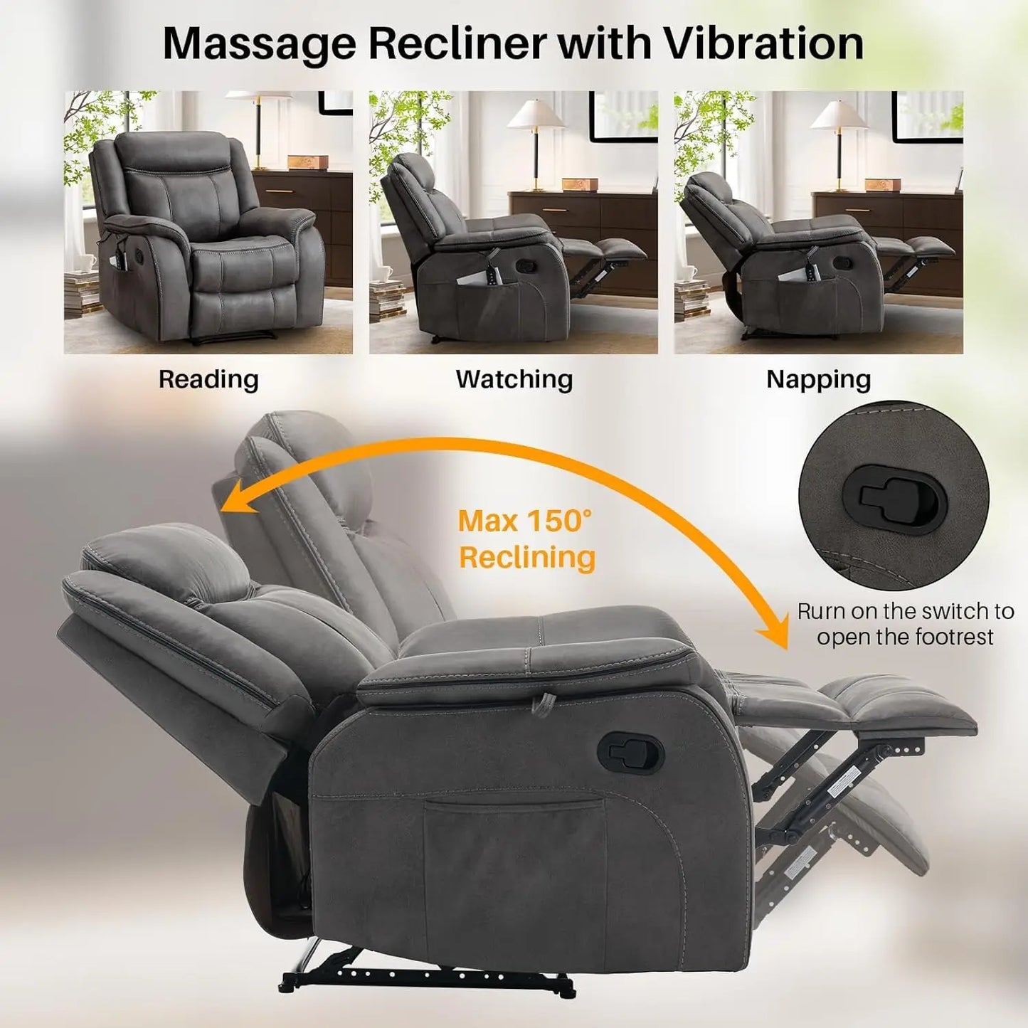 Chengwei Massage Recliner Chair With Heat And Faux Leather