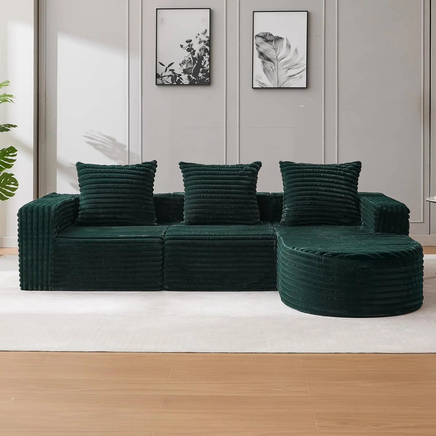 Cloud Couch Modular Sectional Sofa With Chaise And Pillows