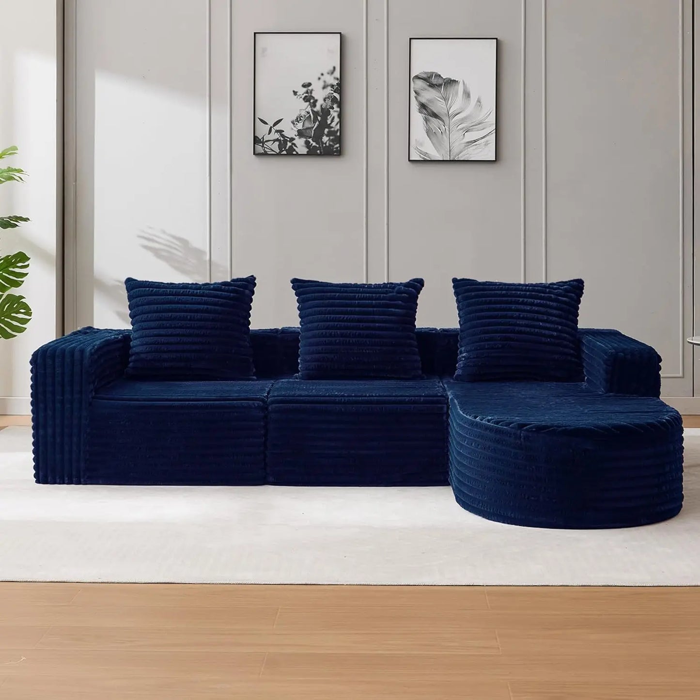 Cloud Couch Modular Sectional Sofa With Chaise And Pillows