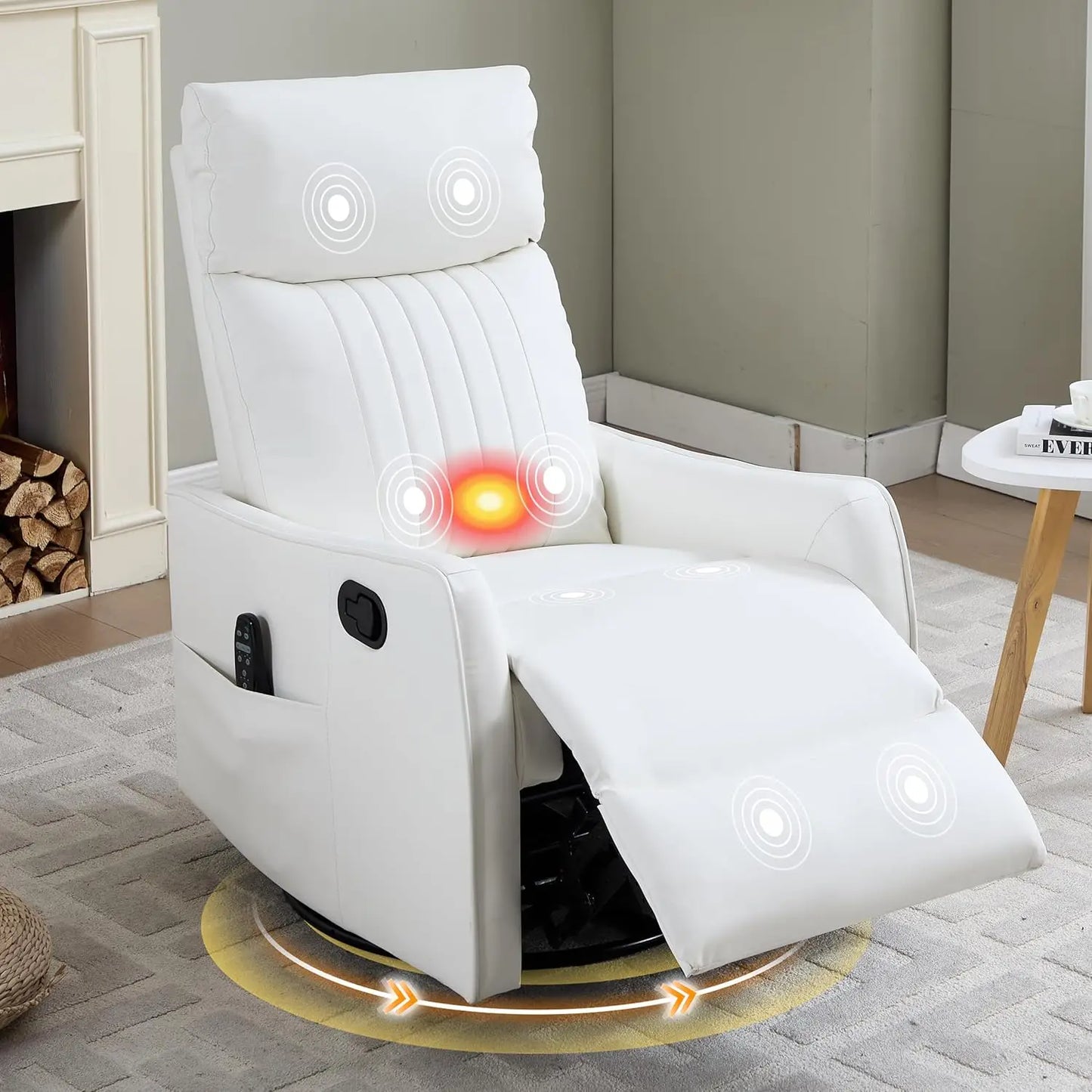 Manual Swivel Rocker Recliner Chair For Adults With Massage