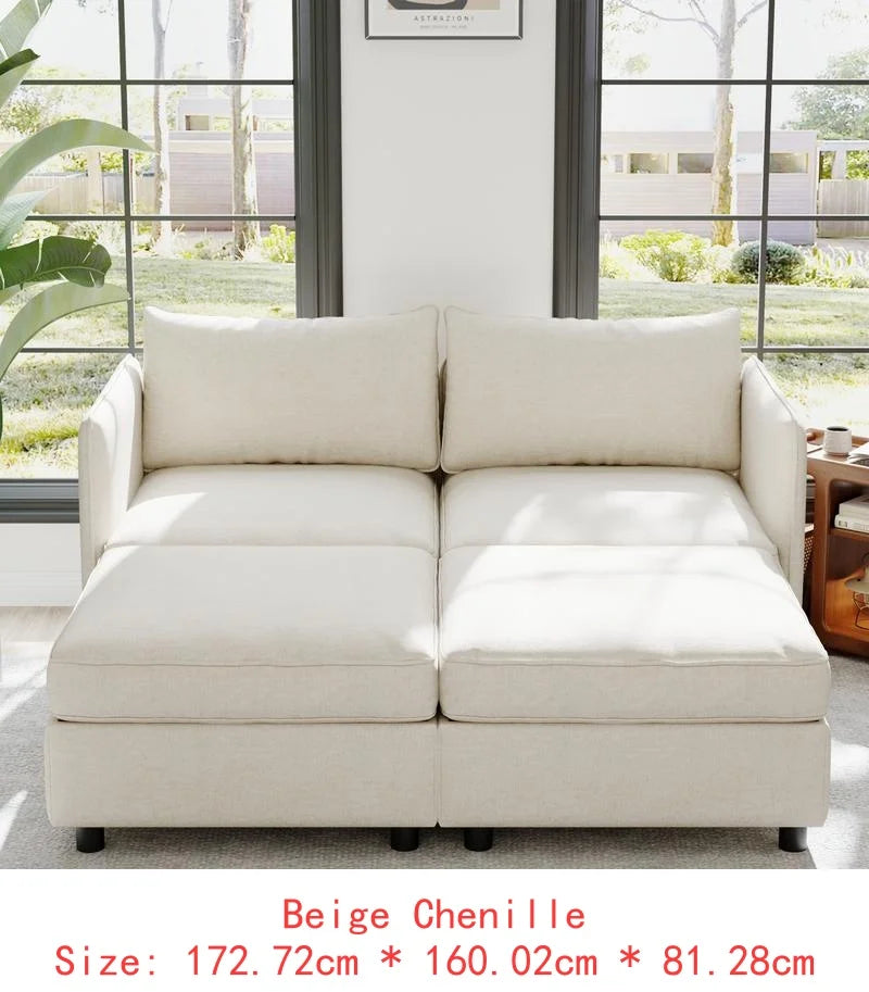 Modular Sectional Sofa Set With Storage 3 Seater Loveseat Chair