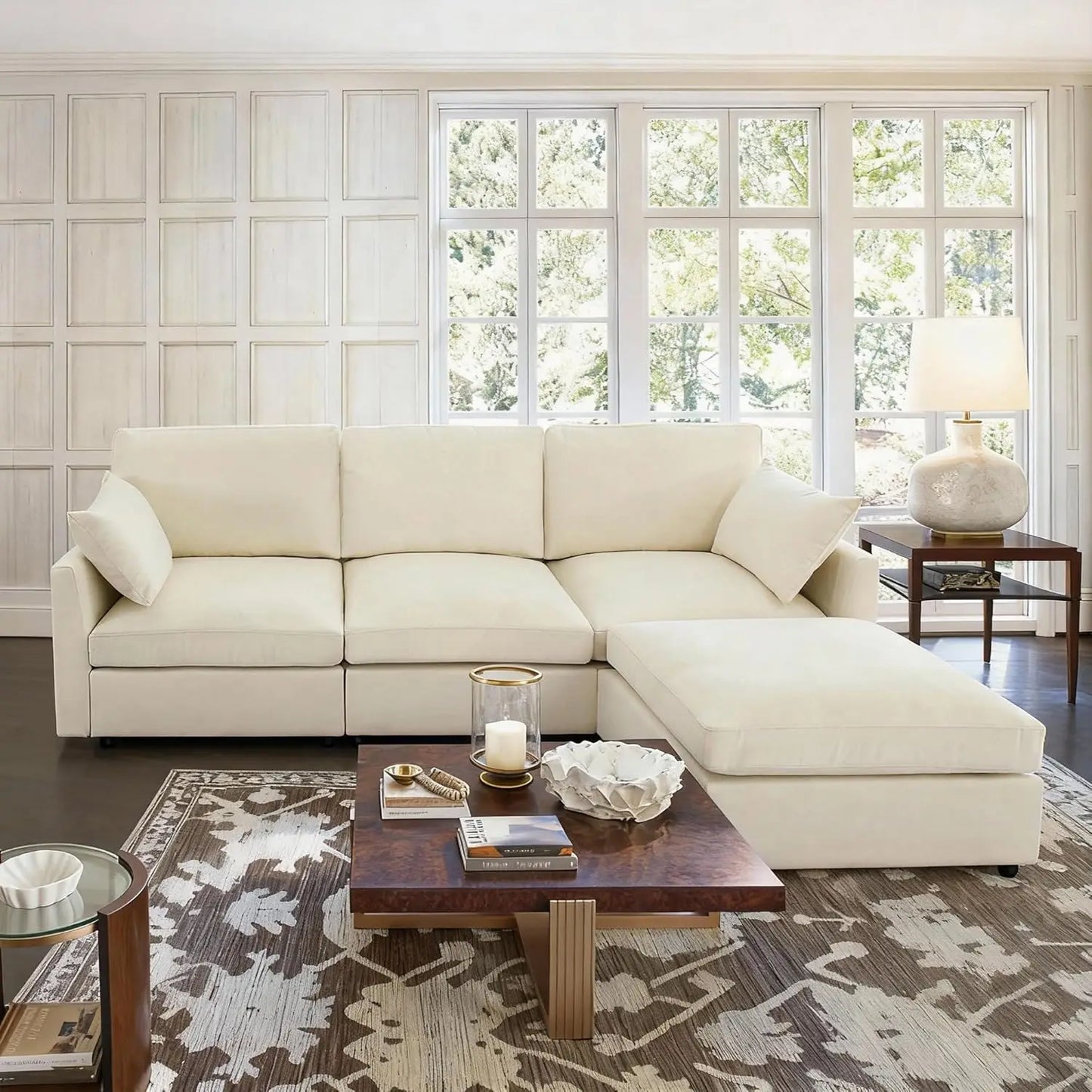 Cloud Sectional Sofa With Ottoman Movable L Shaped Modular