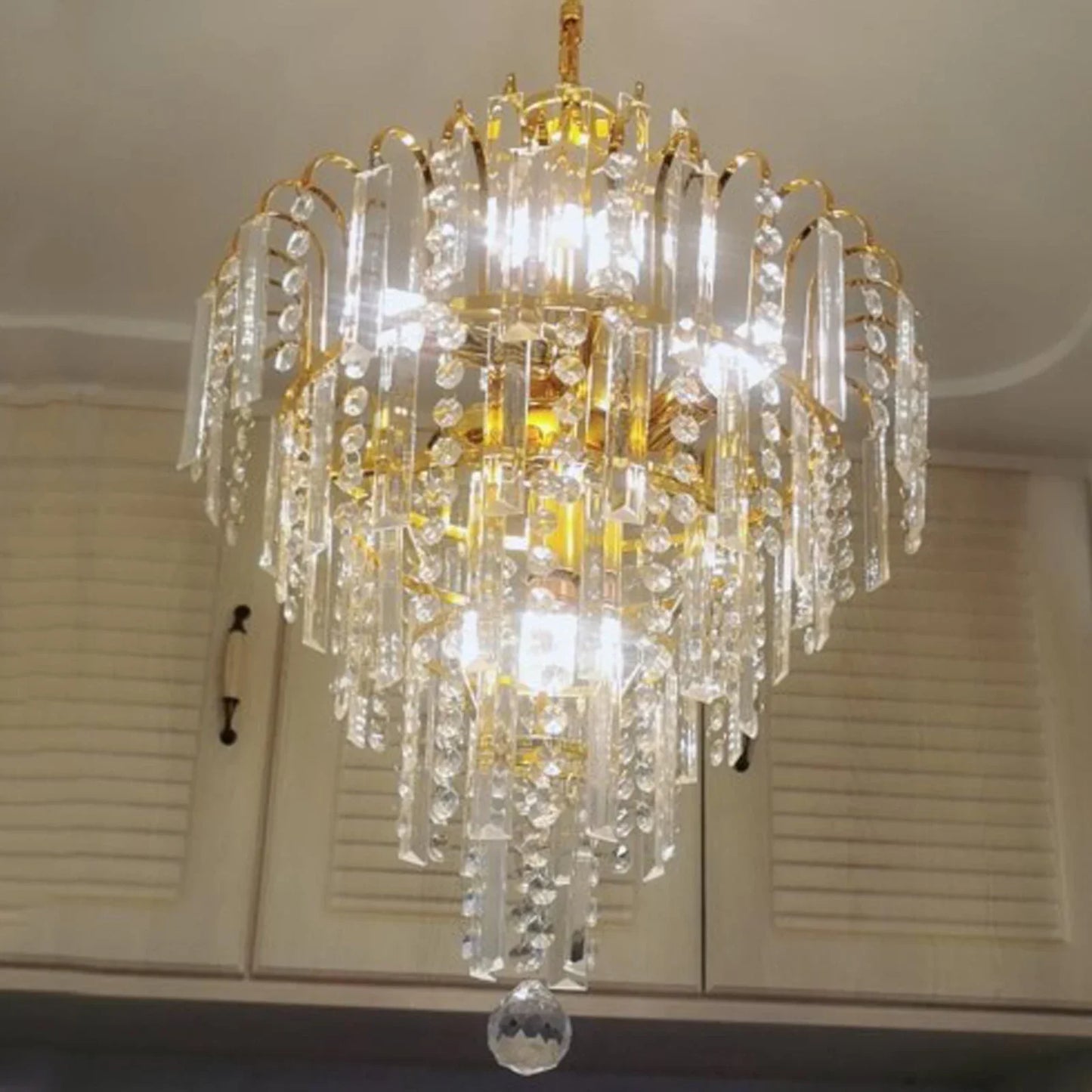 Led Crystal Chandelier Modern Luxury Ceiling Light Pendant Fixture E14