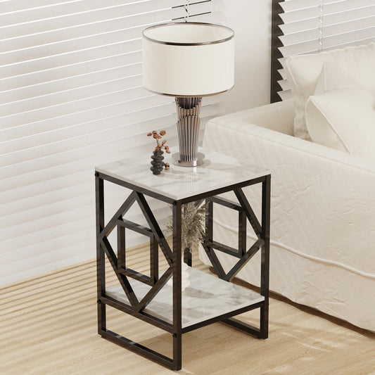Marble Top Side Table Sofa End Table Bedside Nightstand