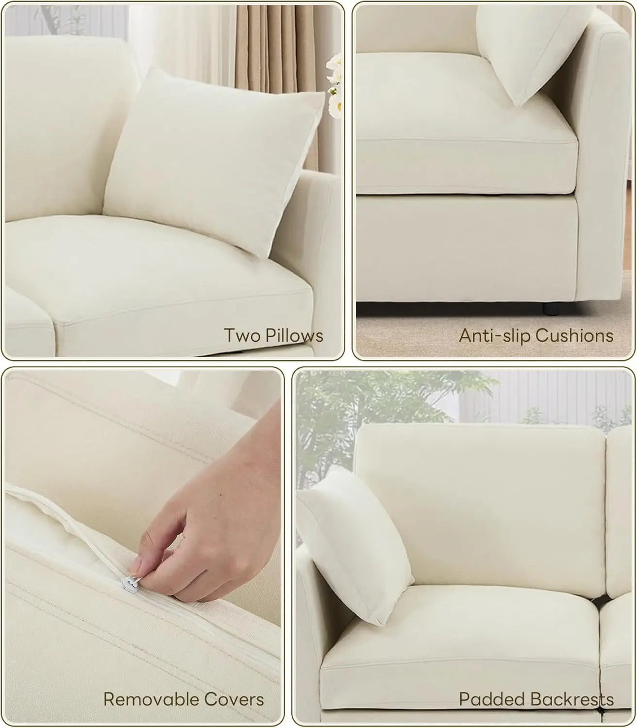 Cloud Sectional Sofa With Ottoman Movable L Shaped Modular