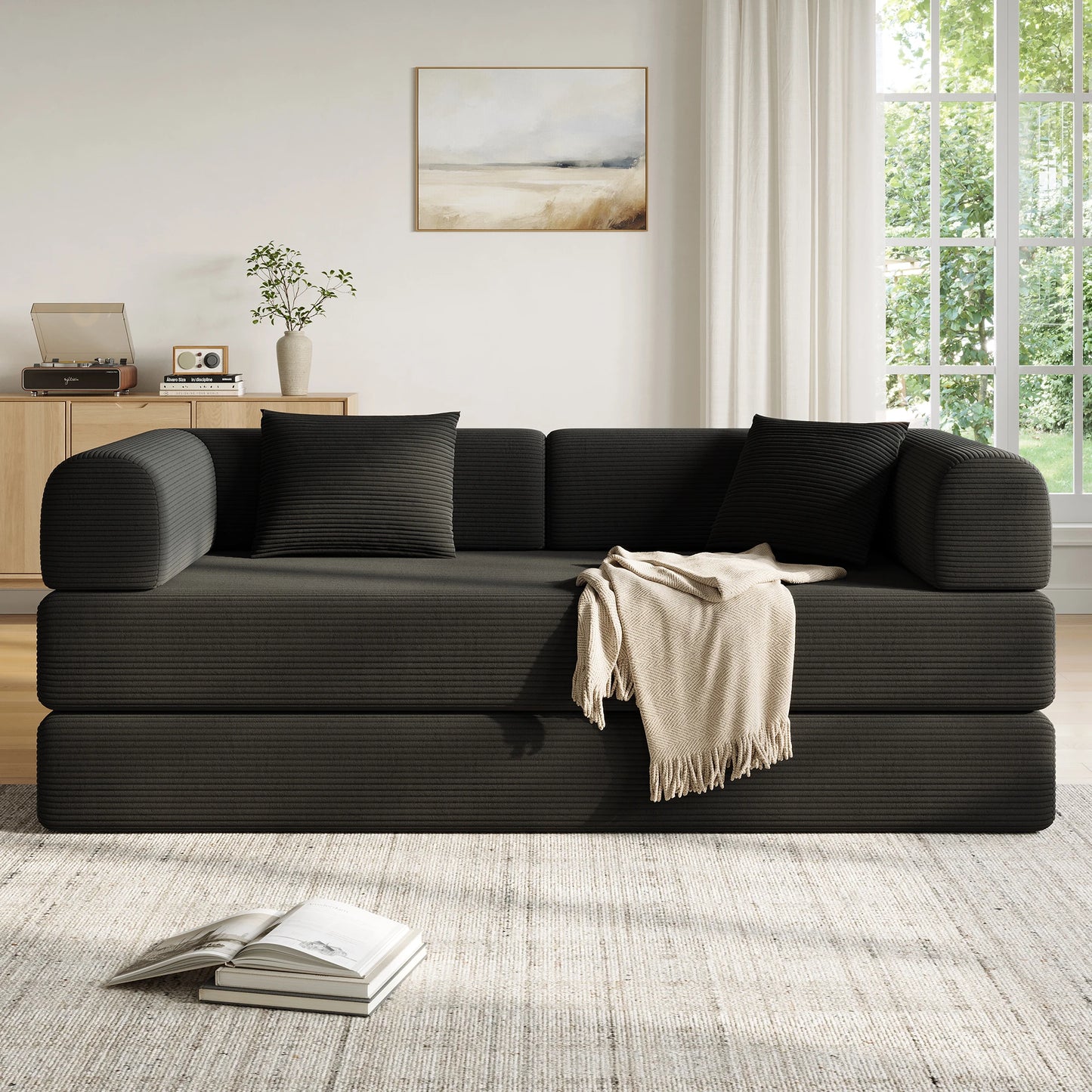 THOLASIS Convertible Floor Sofa Bed 5-in-1 DIY Modular