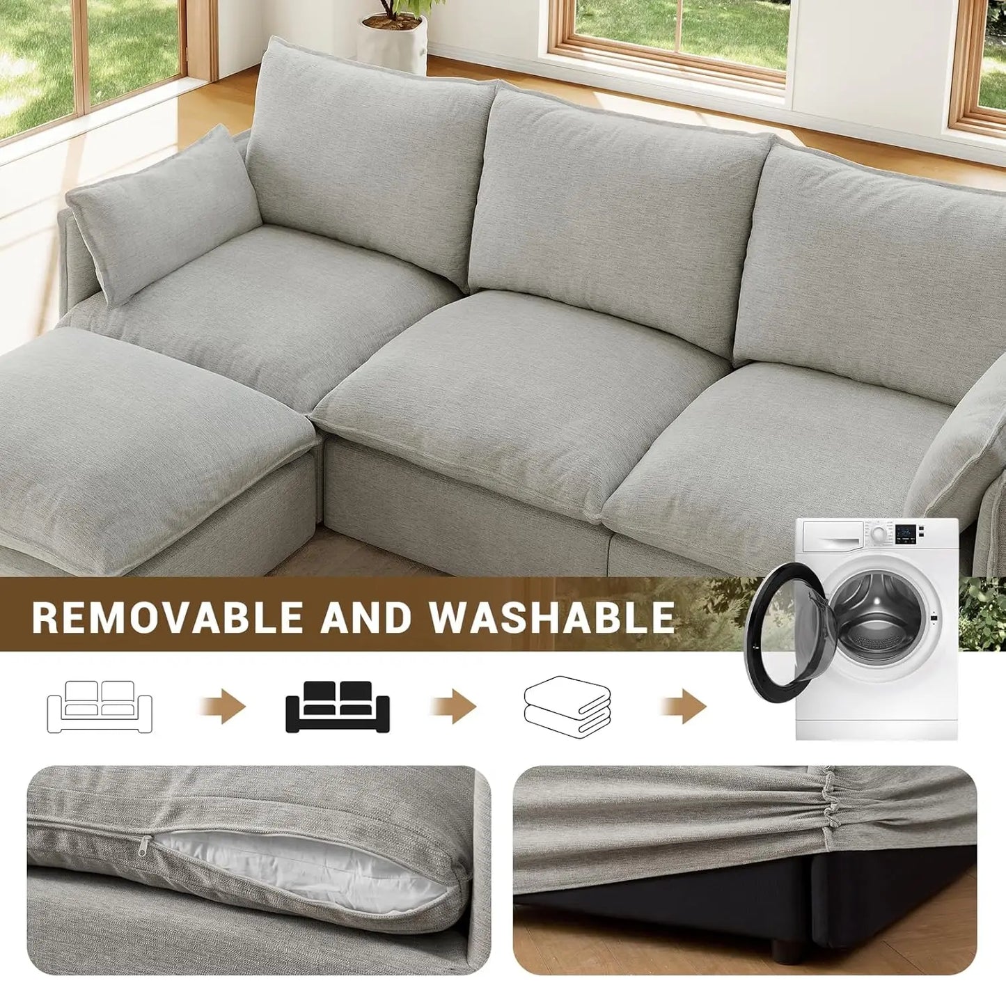 Guohe L Shape Cloud Modular Sectional Sofa Waterproof