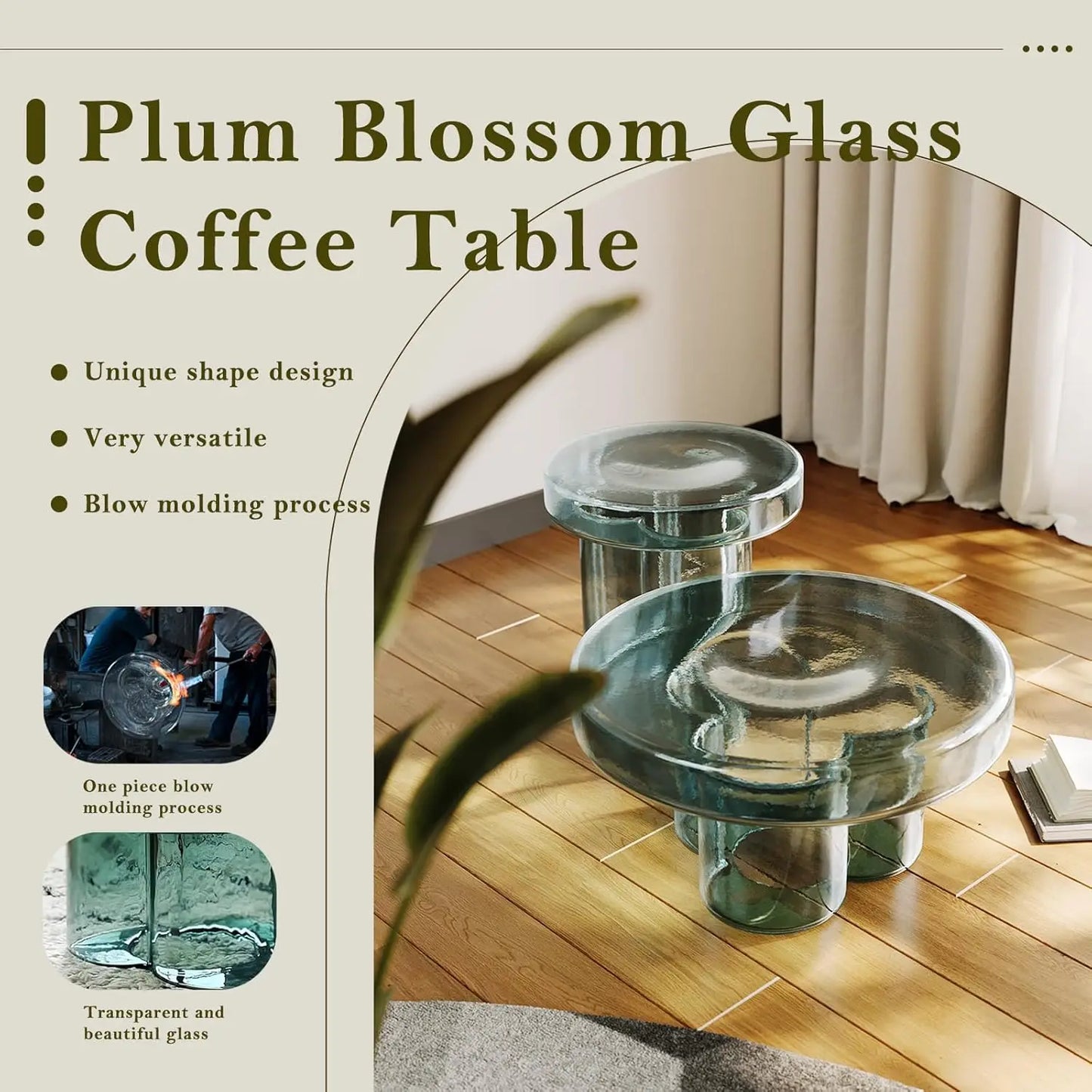 Glass Coffee Table With Stone Base Mid Century Modern Design