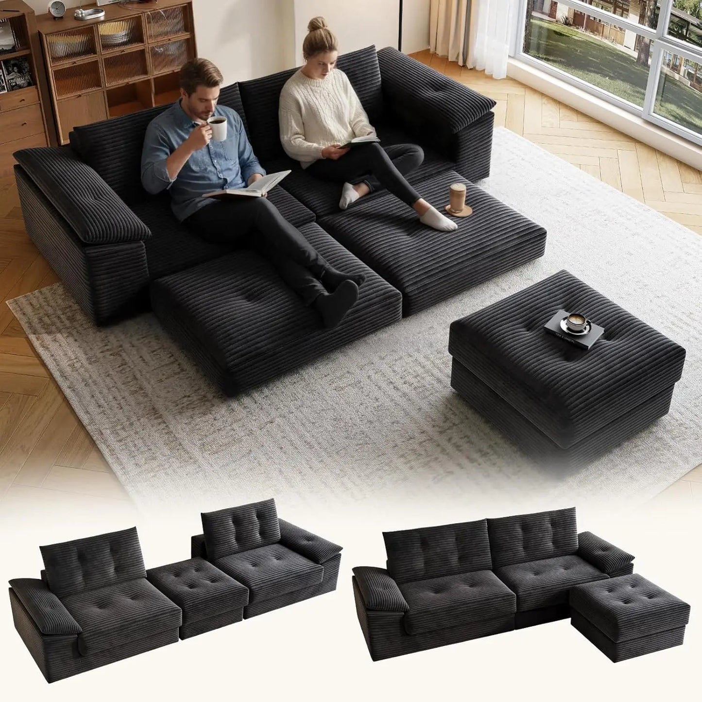 Compressed Convertible Sofa Bed Customized No Assembly Required
