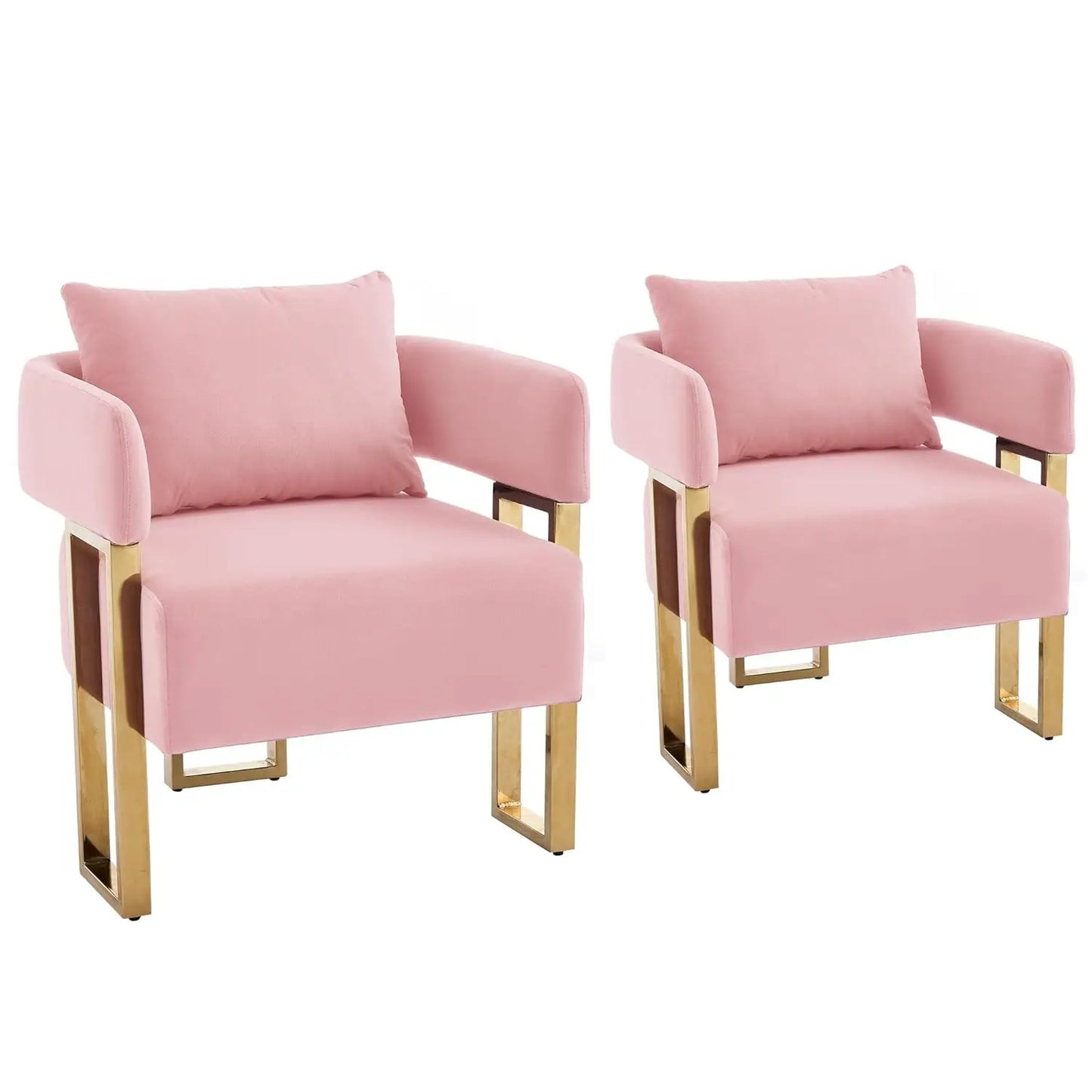 Modern Barrel Accent Chairs Upholstered Set Of Two