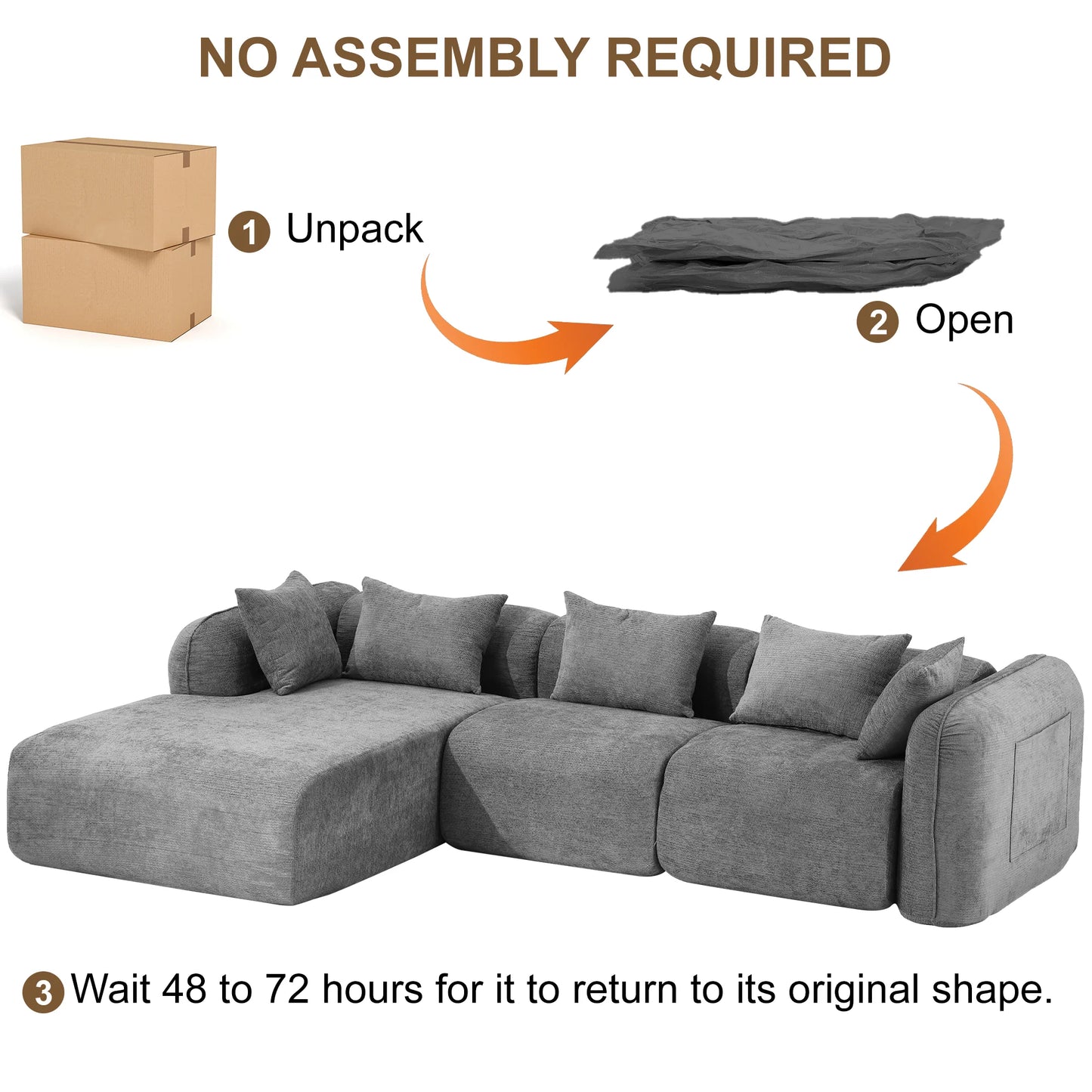 Redlife Sherpa Modular Cloud Sofa L Shaped Sectional
