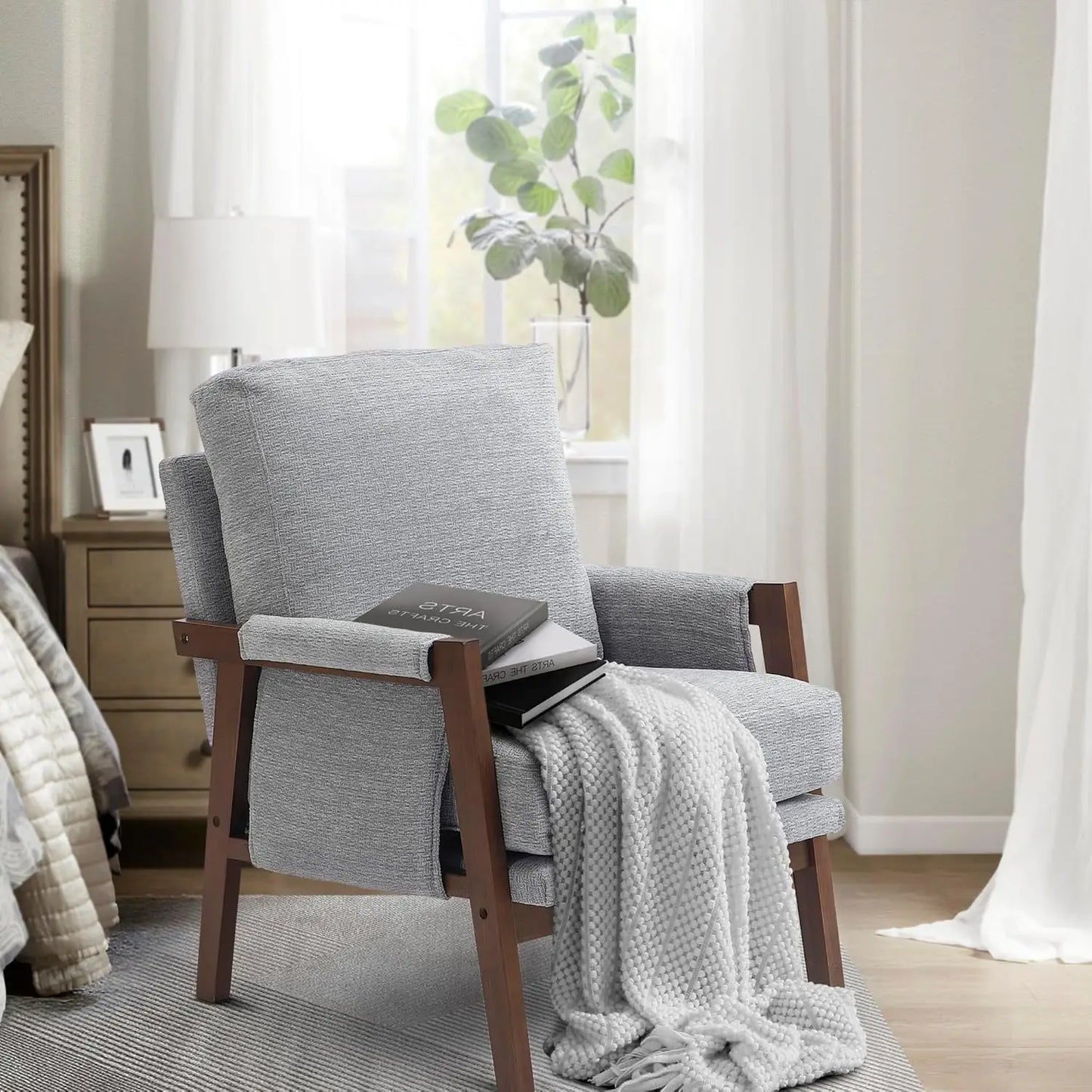MOYU Mid Century Modern Upholstered Accent Arm Chair