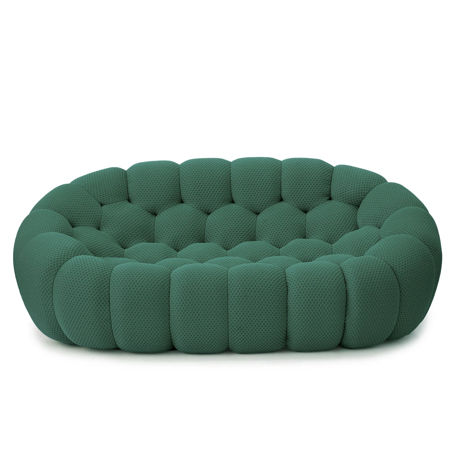 Sdorens Modern Curved Boneless Sofa With 3D Knitted Fabric Loveseat