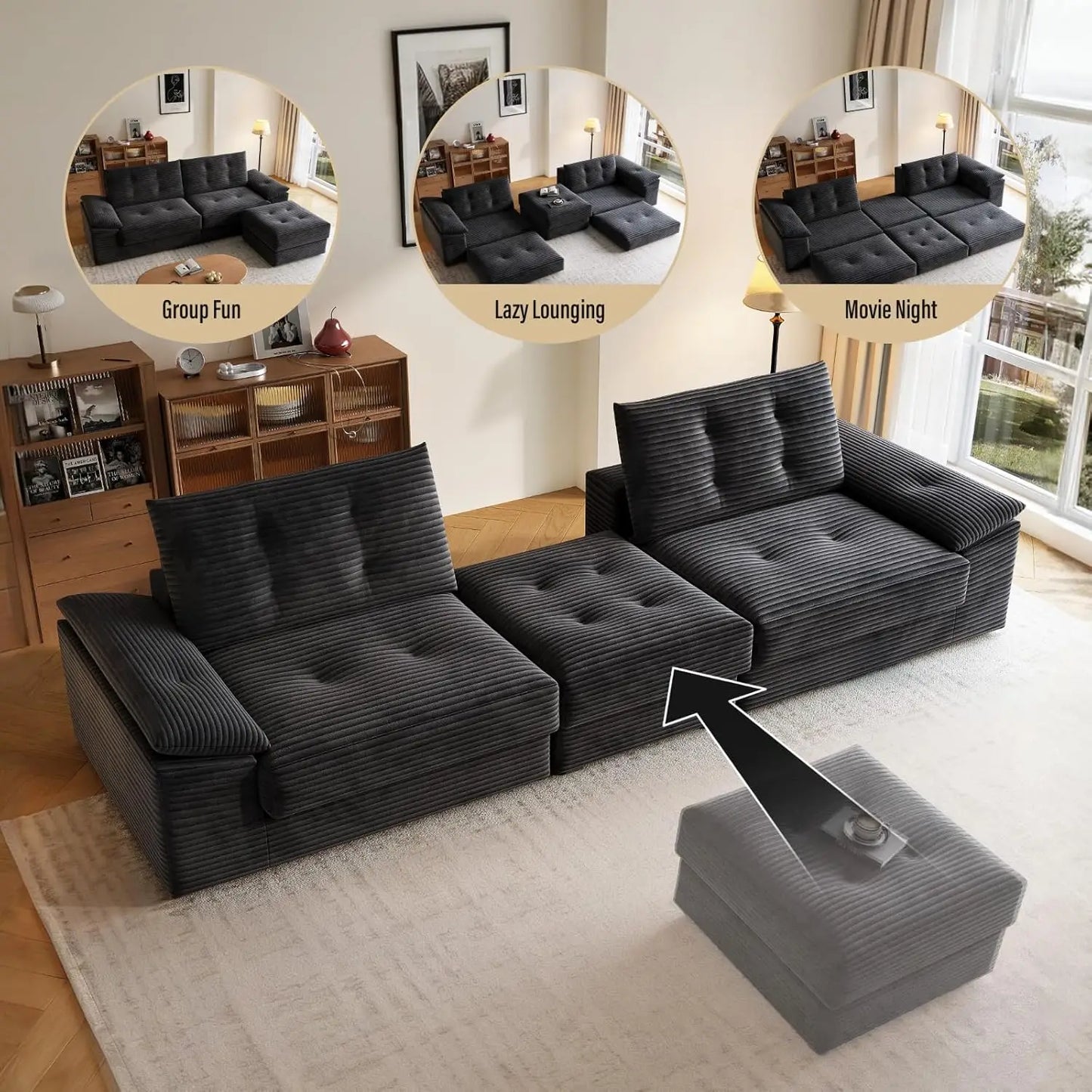 Compressed Convertible Sofa Bed Customized No Assembly Required