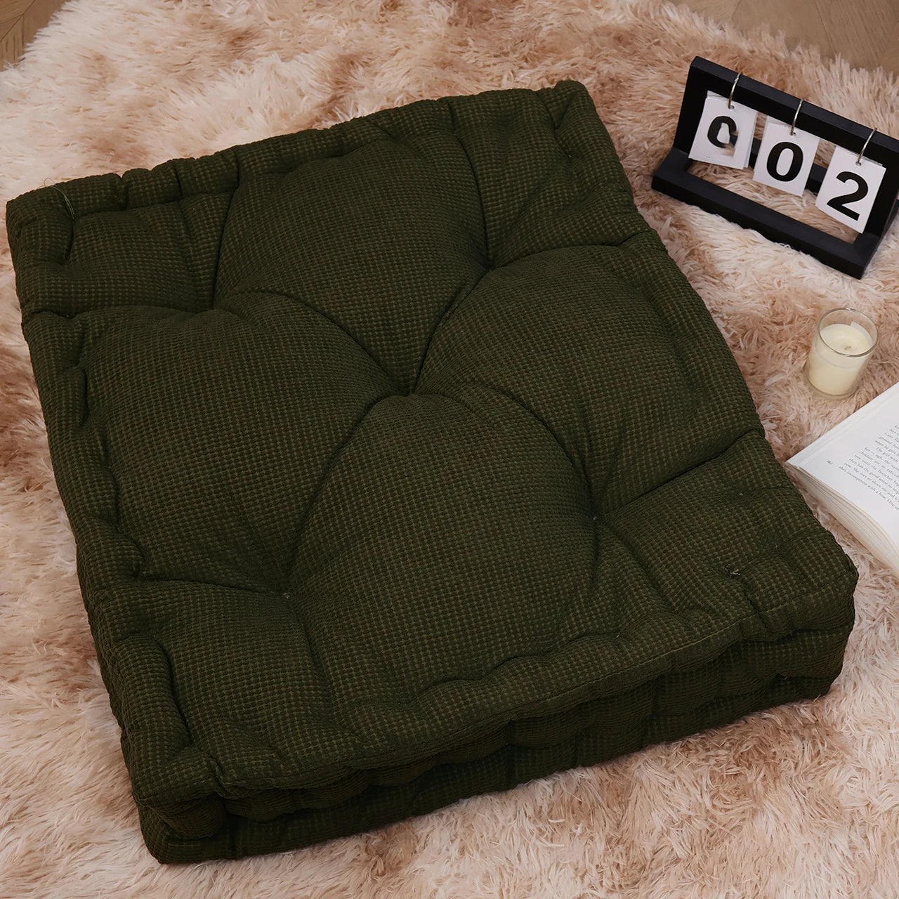 Square Intelligent Design Memory Floor Pillow for Meditation and Yoga