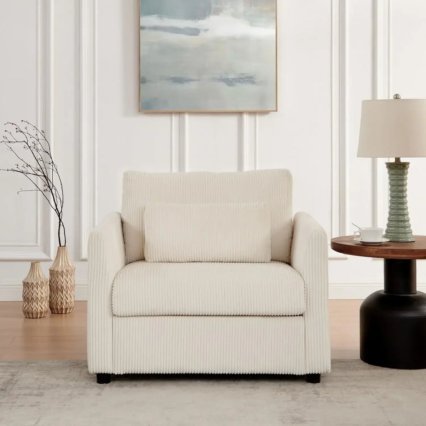 Corduroy Modern Accent Chair For Living Room