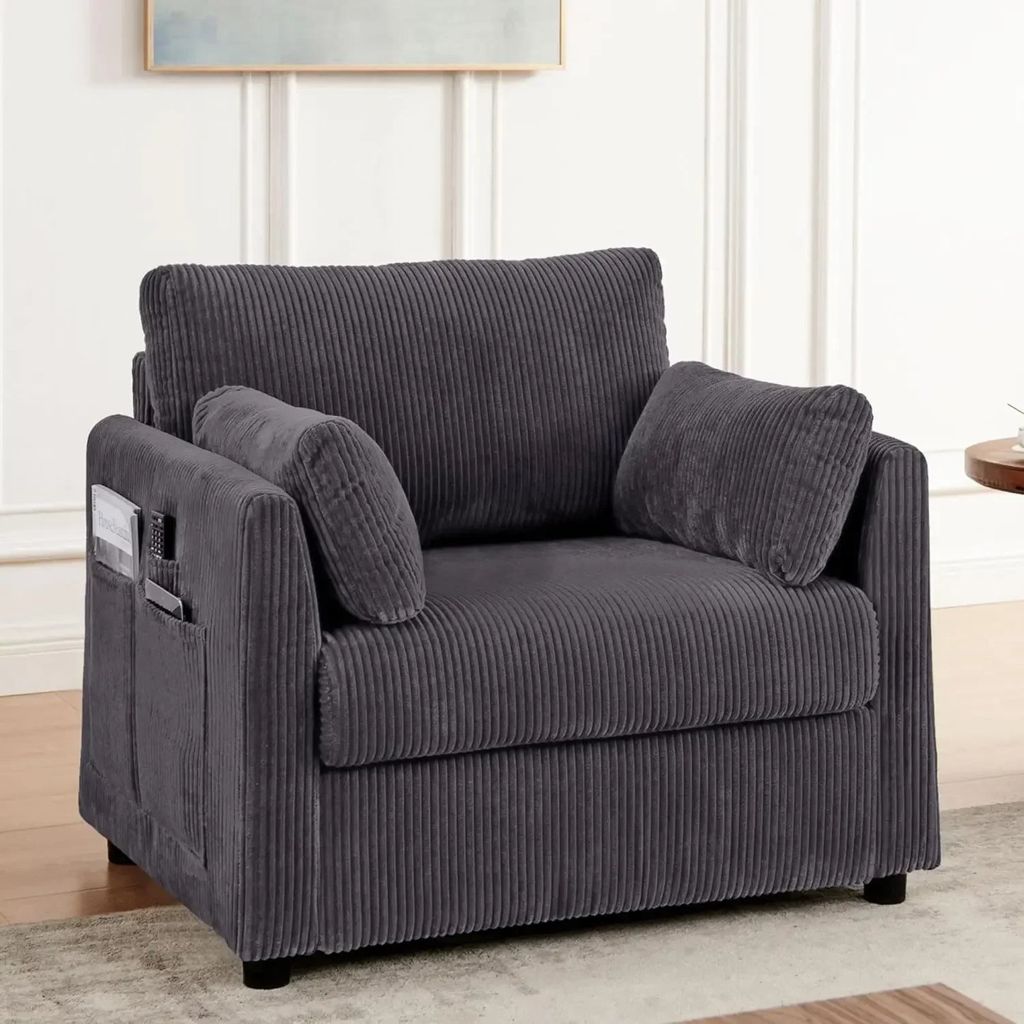 Corduroy Modern Accent Chair For Living Room