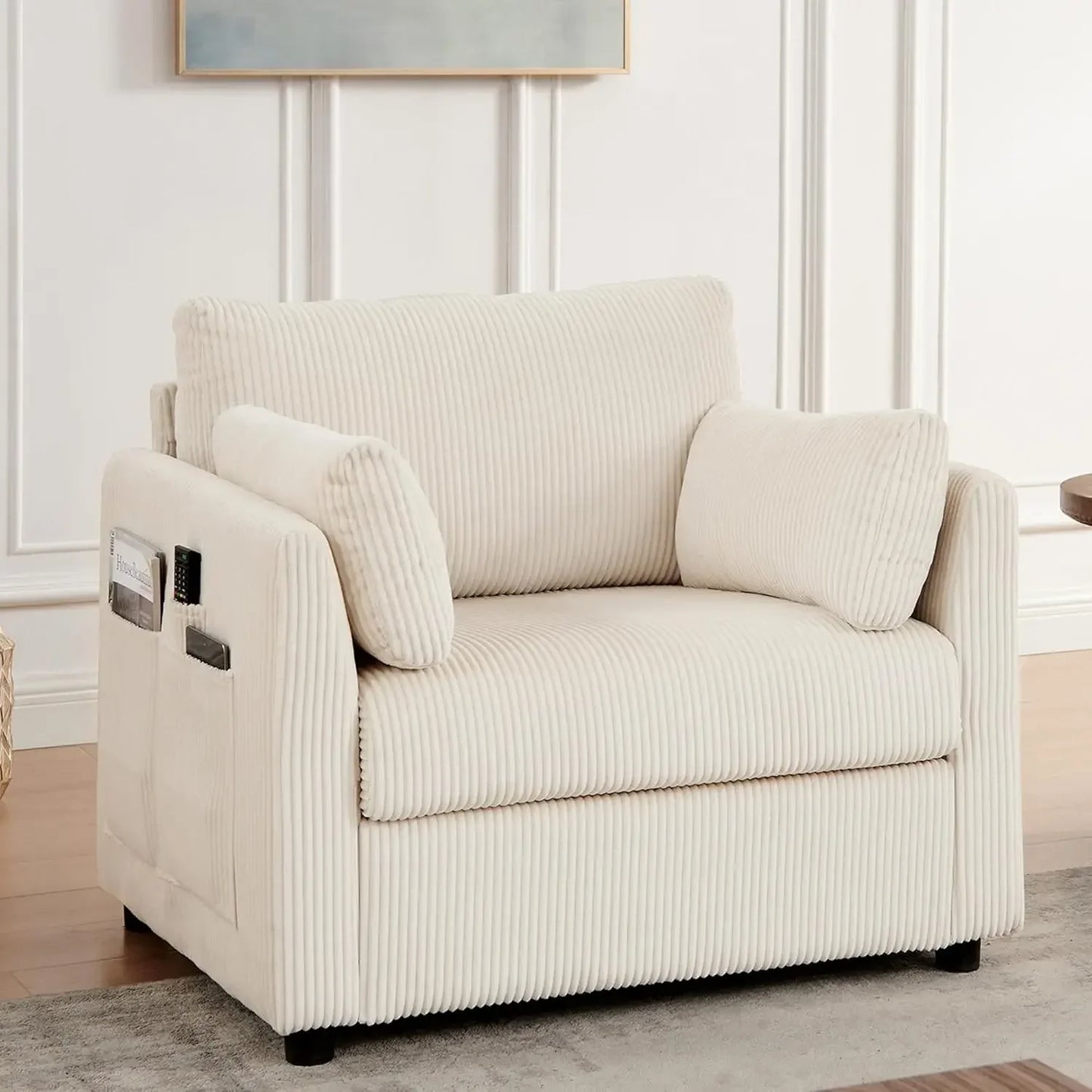 Corduroy Modern Accent Chair For Living Room