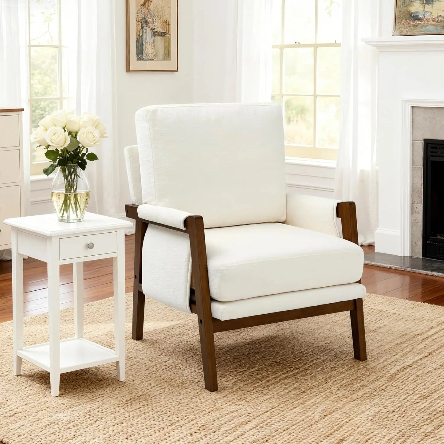 MOYU Mid Century Modern Upholstered Accent Arm Chair
