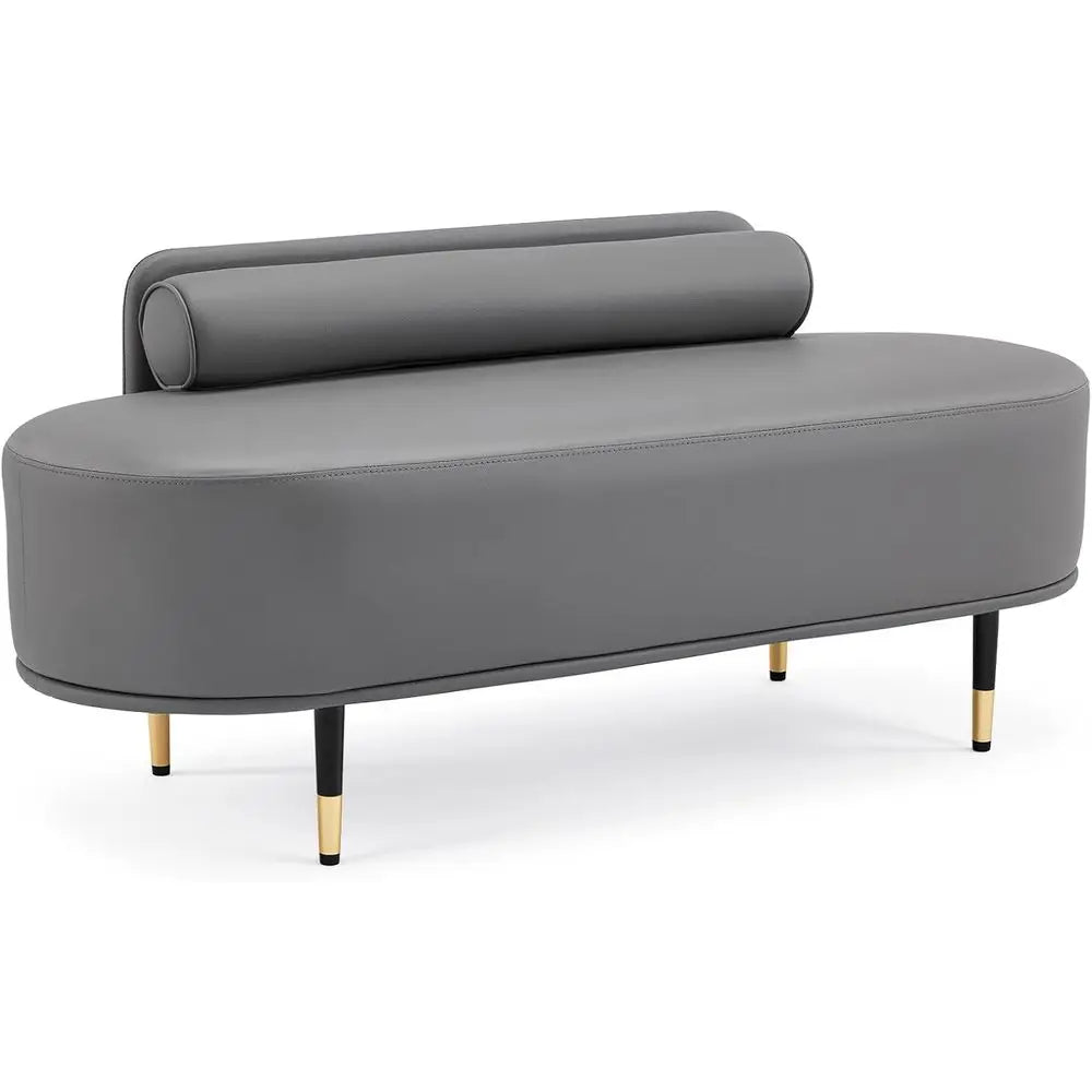 LISM Waiting Room Bench With Low Back Leather Upholstery