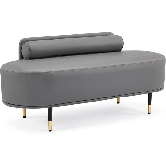 LISM Waiting Room Bench With Low Back Leather Upholstery