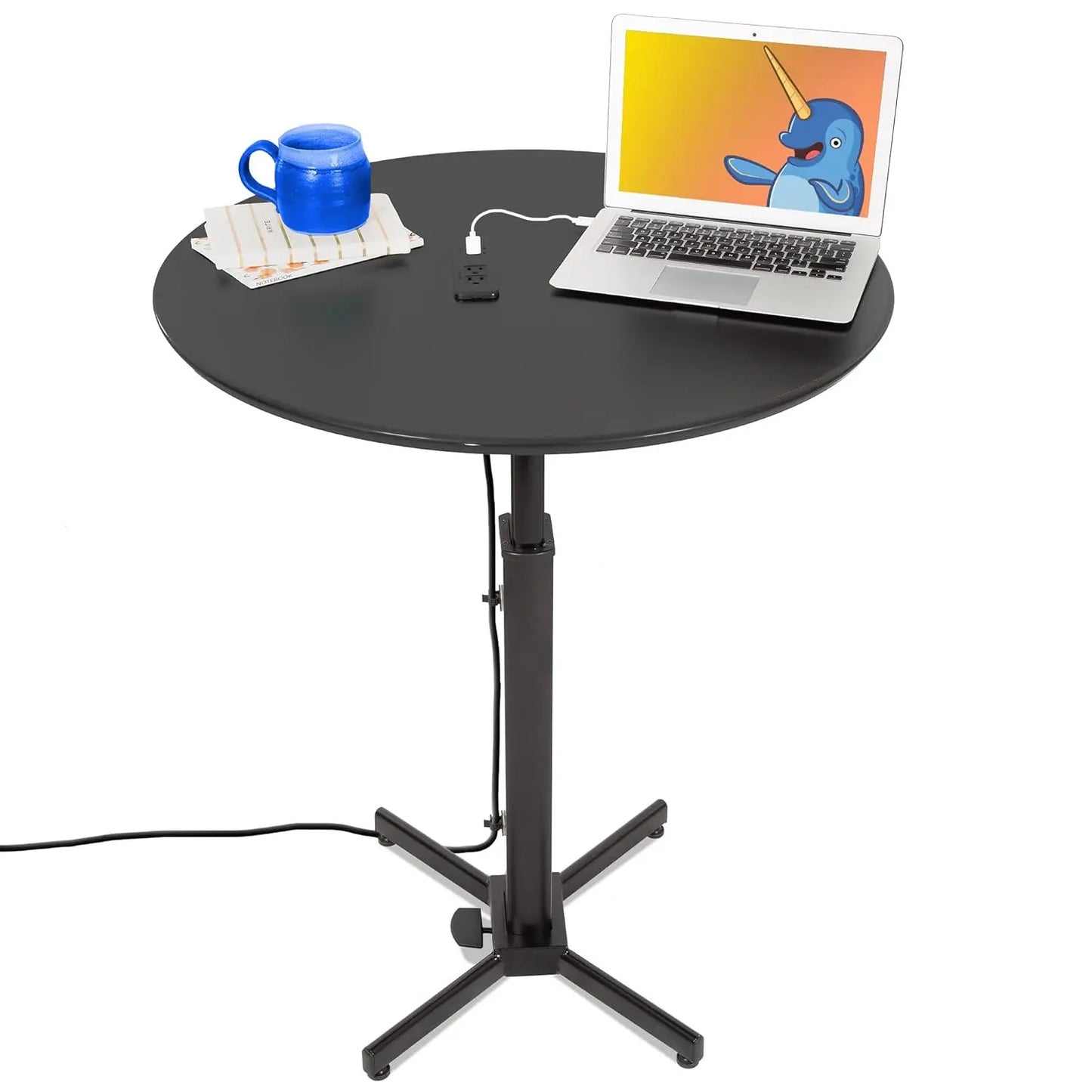 Round Charging Table With Height Adjustment USB And AC Outlets