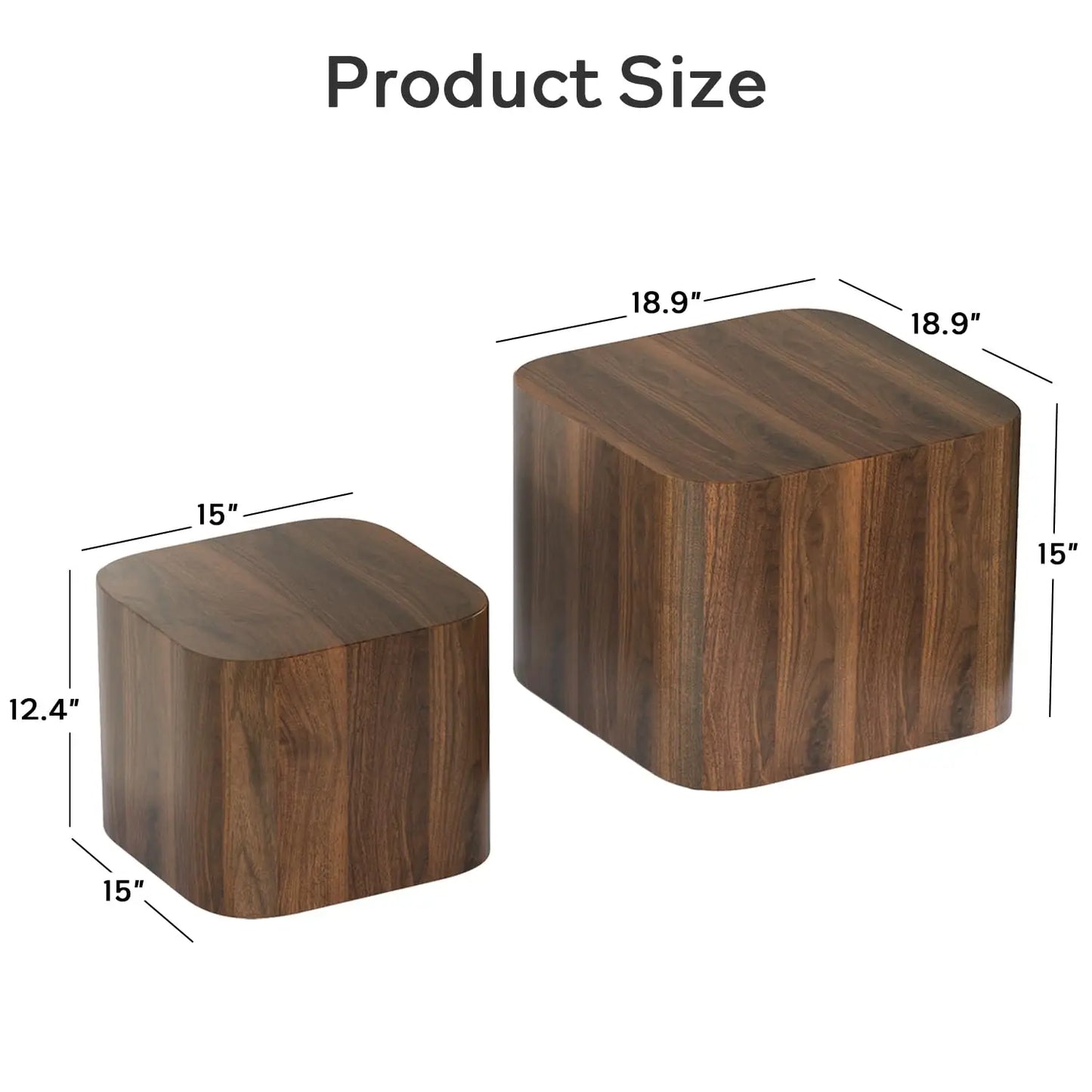 Nesting Coffee Table And End Table Set Modern Wood