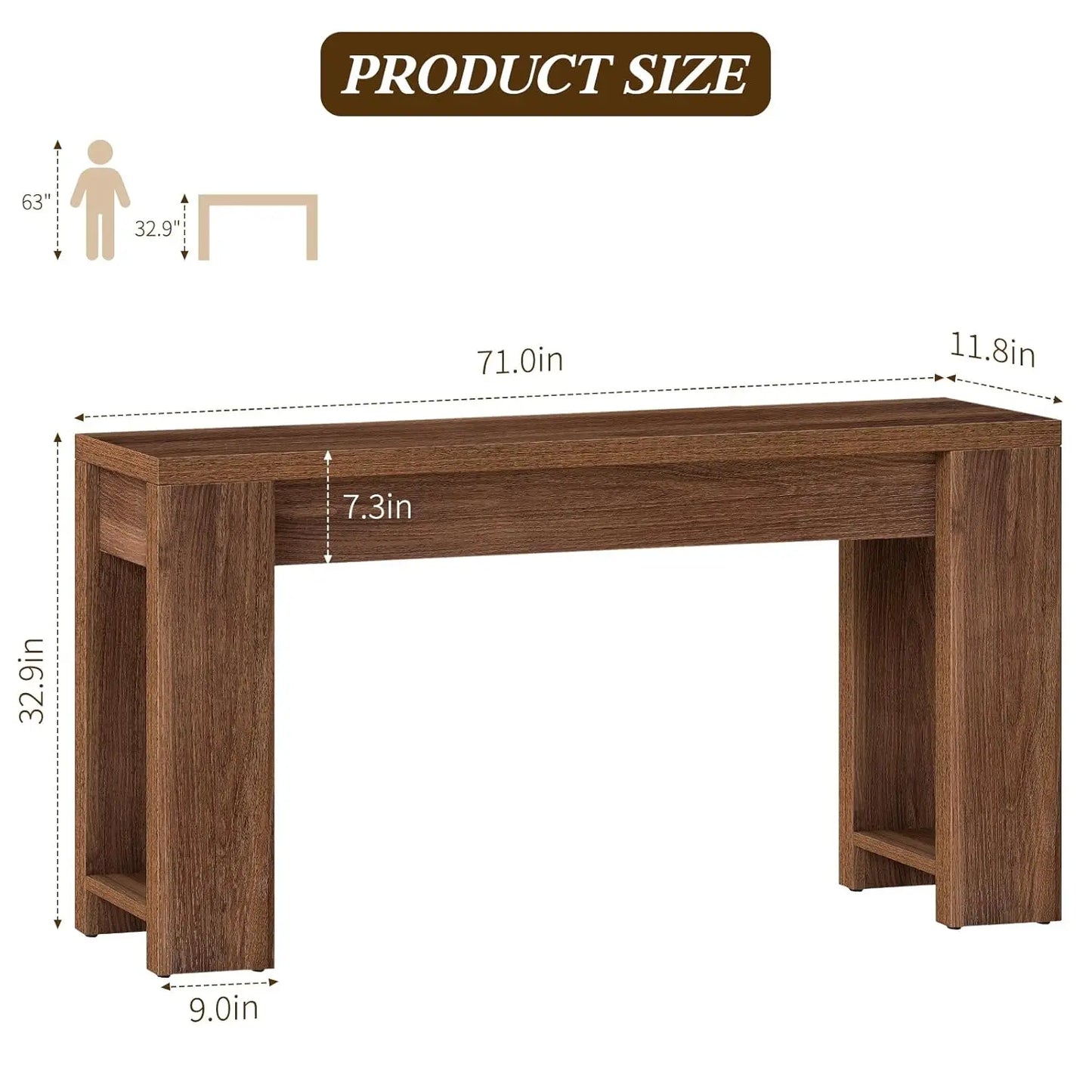 Farmhouse Wood Console Table Plank And Beam Entryway For Living Room