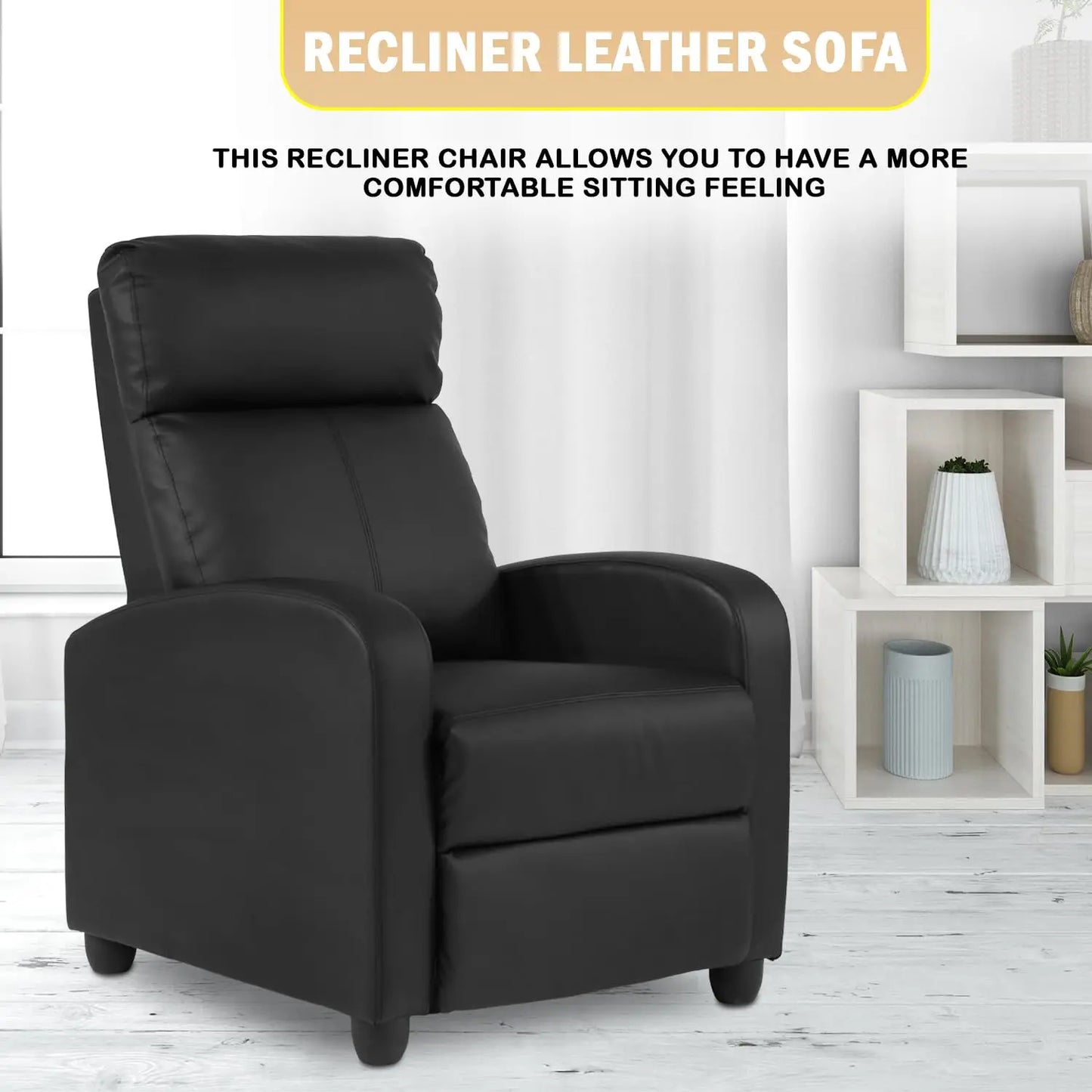Recliner Chair Single Reclining Sofa For Home Theater Lumbar Support
