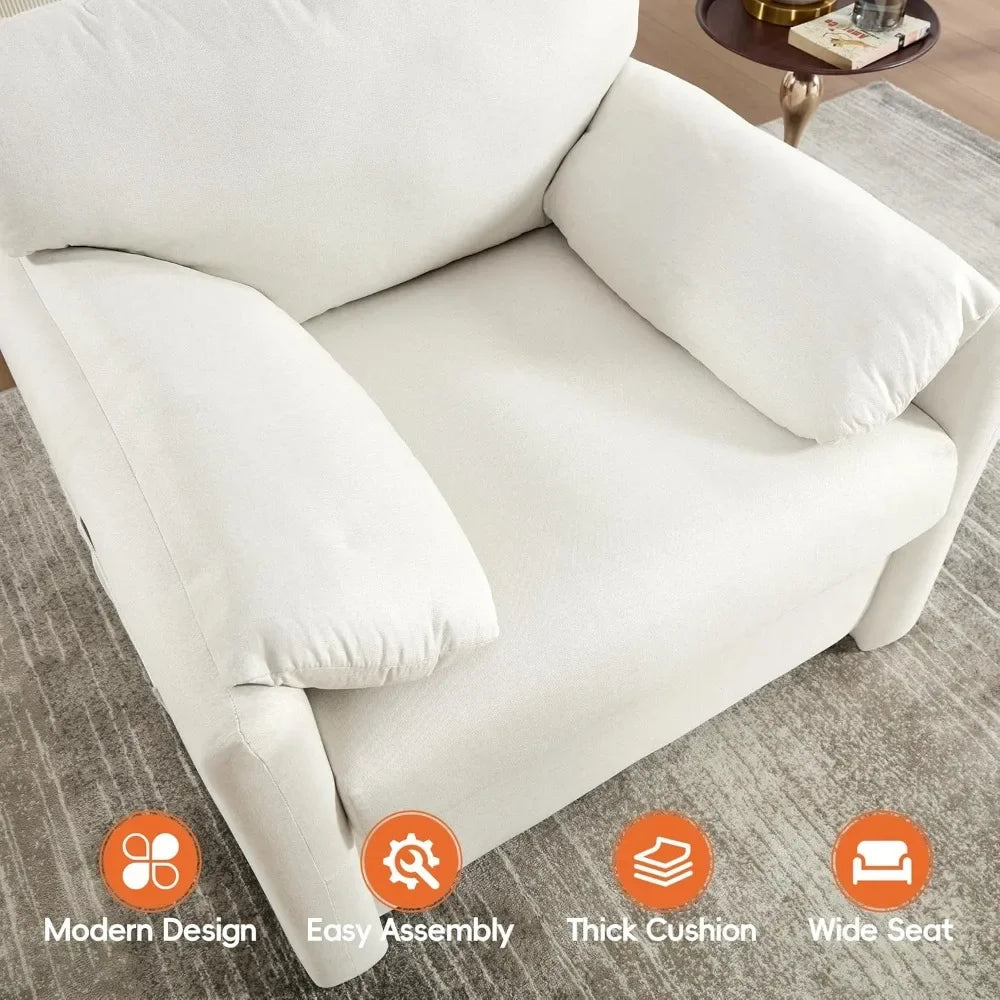 Custom Mid Century Modern Oversized Accent Chair With USB Ports
