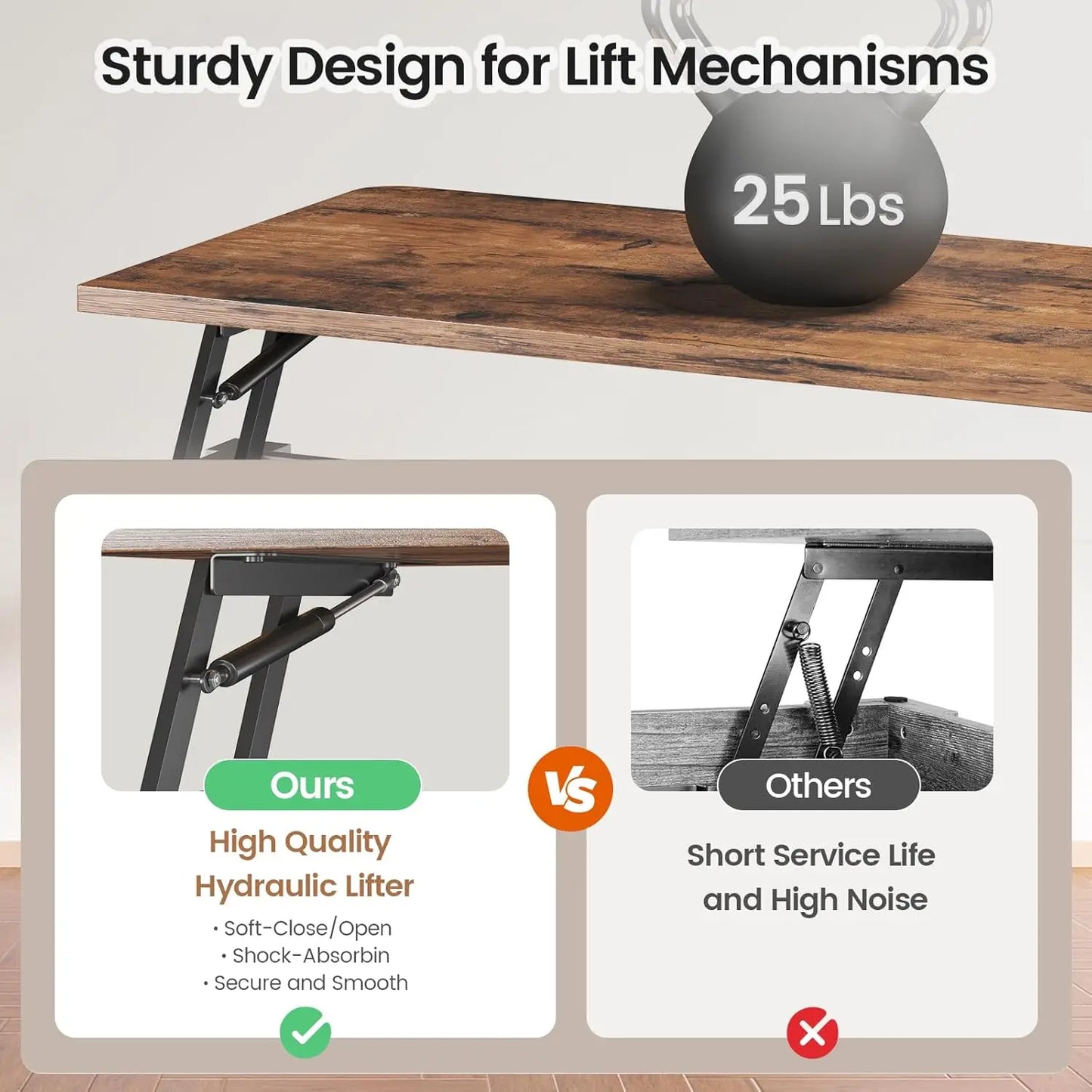 Lift Top Coffee Table With Storage Farmhouse Style