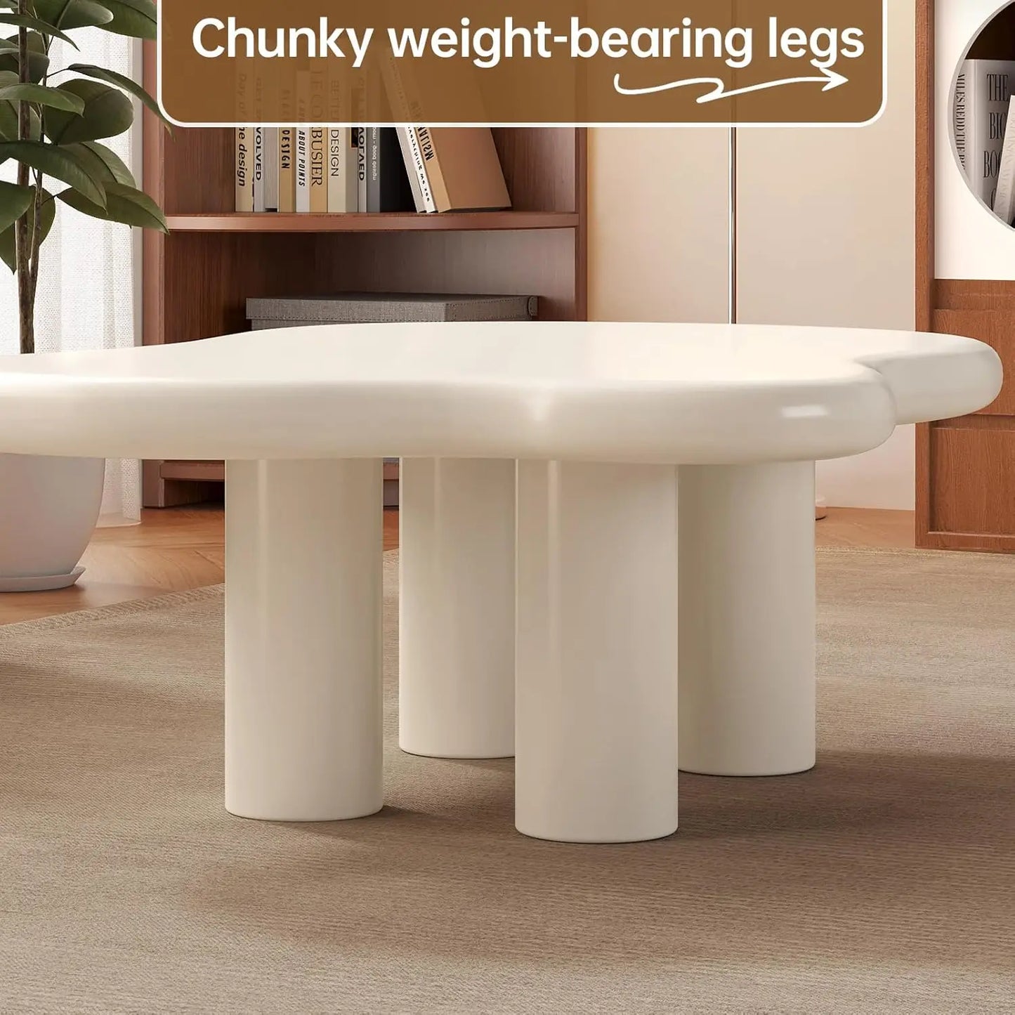 Cloud Modern Coffee Table With Four Legs For Living Room