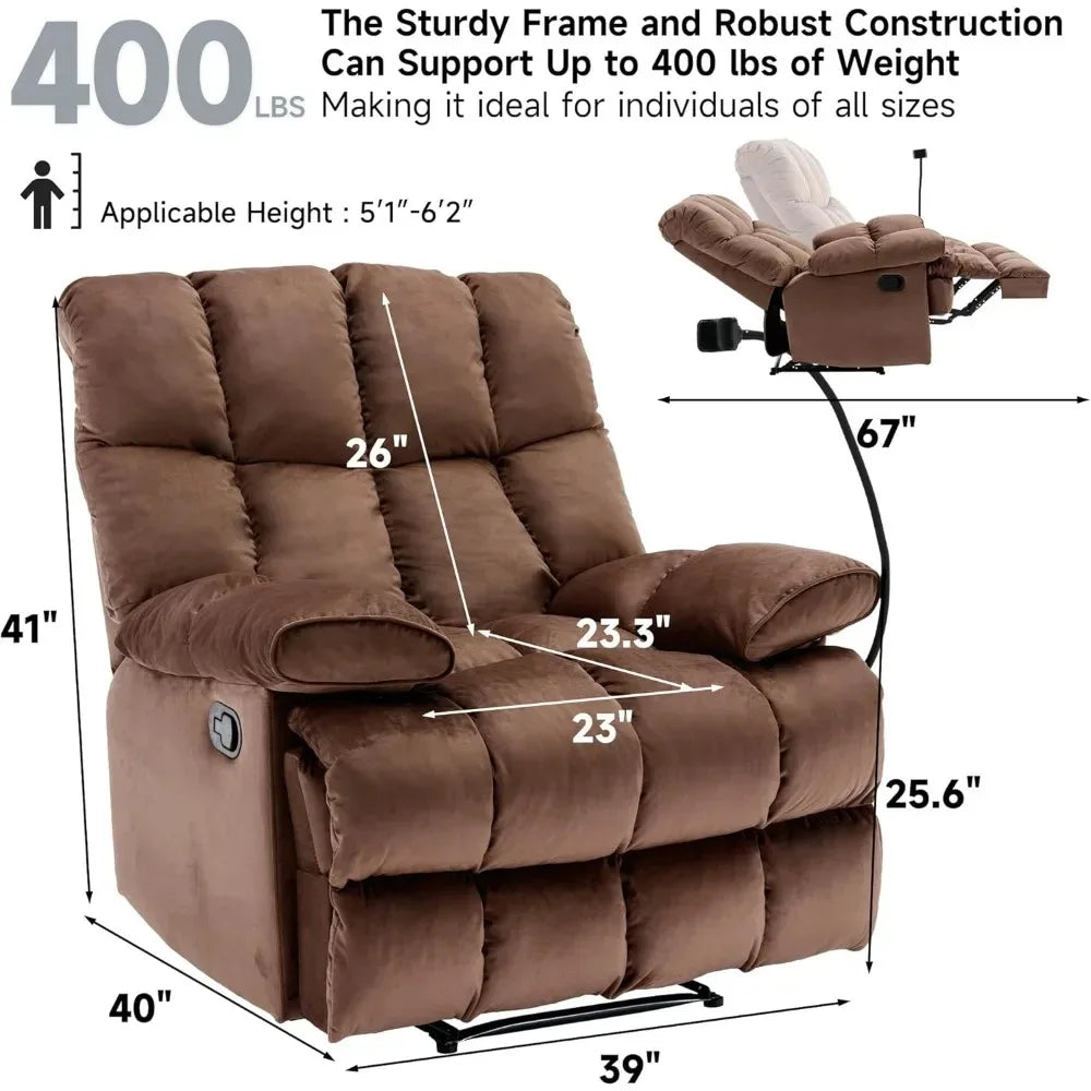 CHENGWEI Oversized Recliner Chair for Adults 400 Lbs Heavy Duty