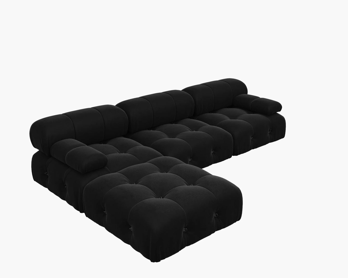 Sdorens Velvet L-Shaped Sectional Sofa With Reversible Ottoman