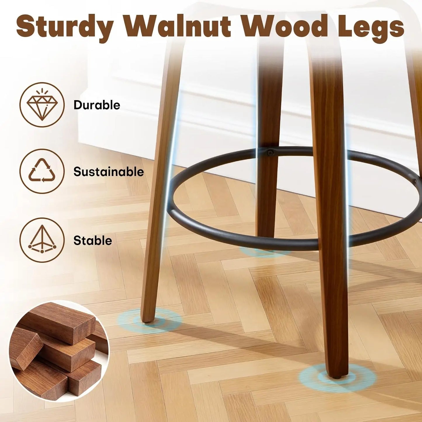 Swivel Bar Stools Set Of 3 With Curved Open Back And Half Arms